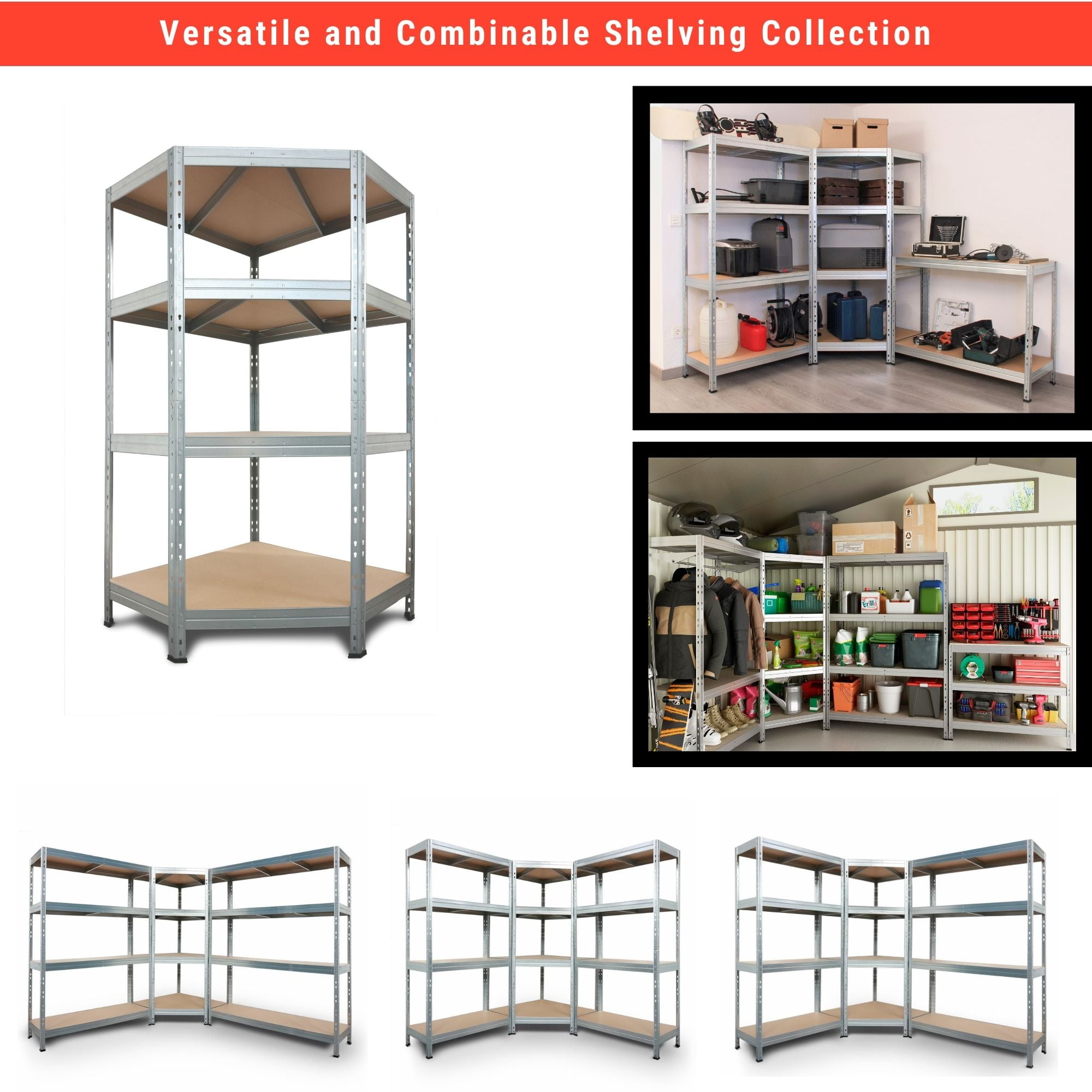 Ar Shelving Customizable Storage Collection 71"x59"x18" 4-Tier Metal Shelf 2000 lb Galvanized Finish - Image 2