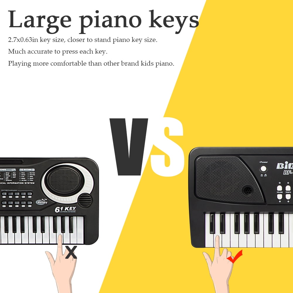 AIMEDYOU Keyboard Piano, Kids Piano Keyboard with Double Built-in Speaker Music Kids Keyboard Early Learning Educational Toy Birthday Xmas Day Gifts for Kids Boys Girls Toddler (Black, 61 Keys) - Image 6