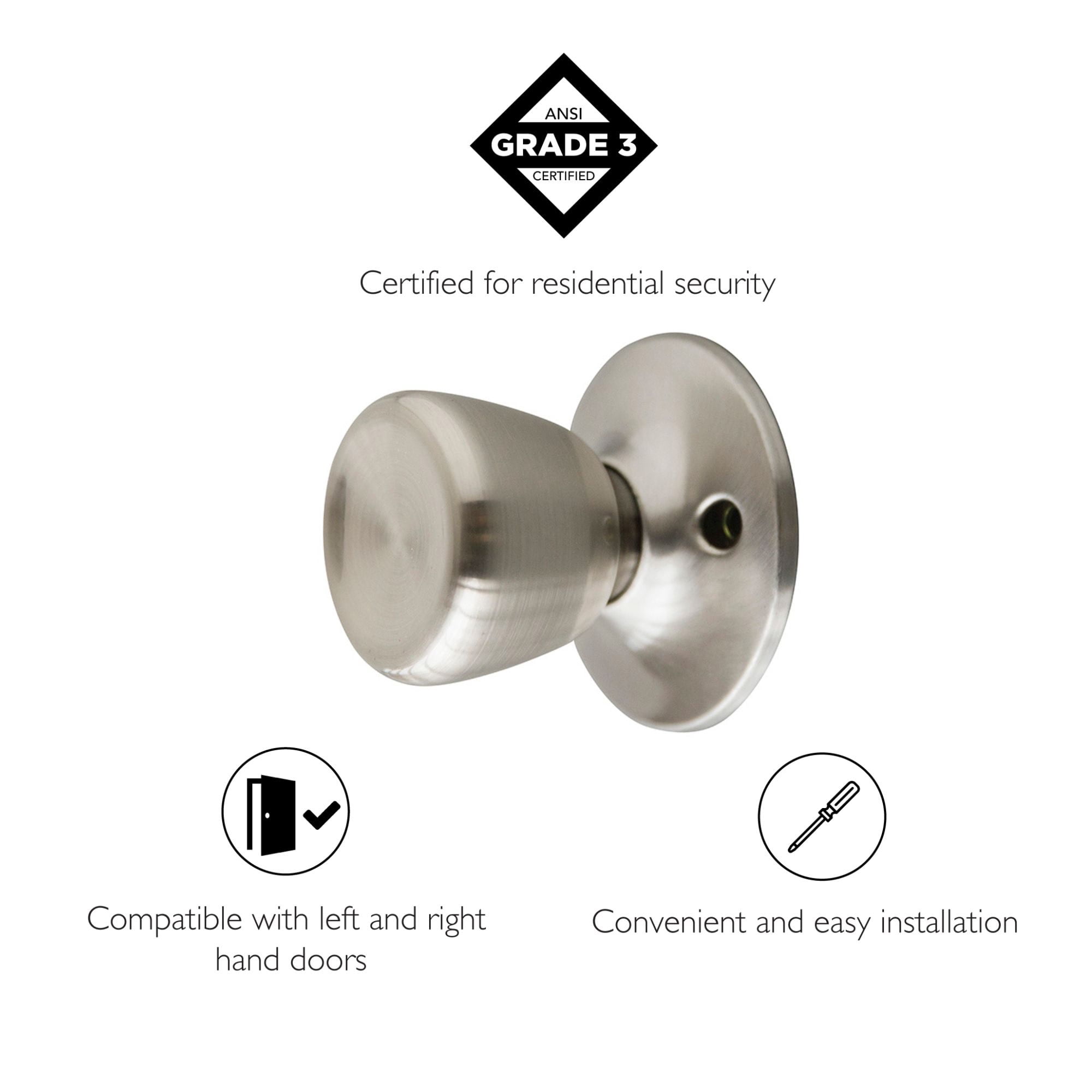 Design House 190900 Terrace Dummy Door Knob Satin Nickel 12-Pack - Image 7