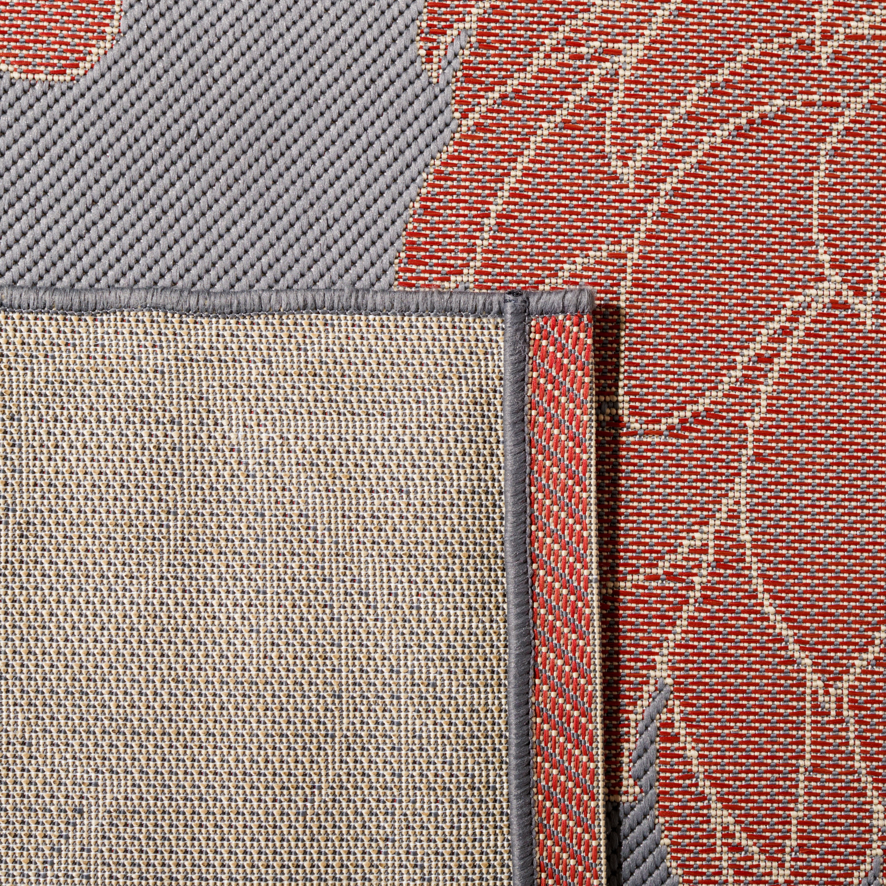 Safavieh Courtyard Tyson Floral Indoor/Outdoor Area Rug, Anthracite/Red, 6'7" x 9'6" - Image 15