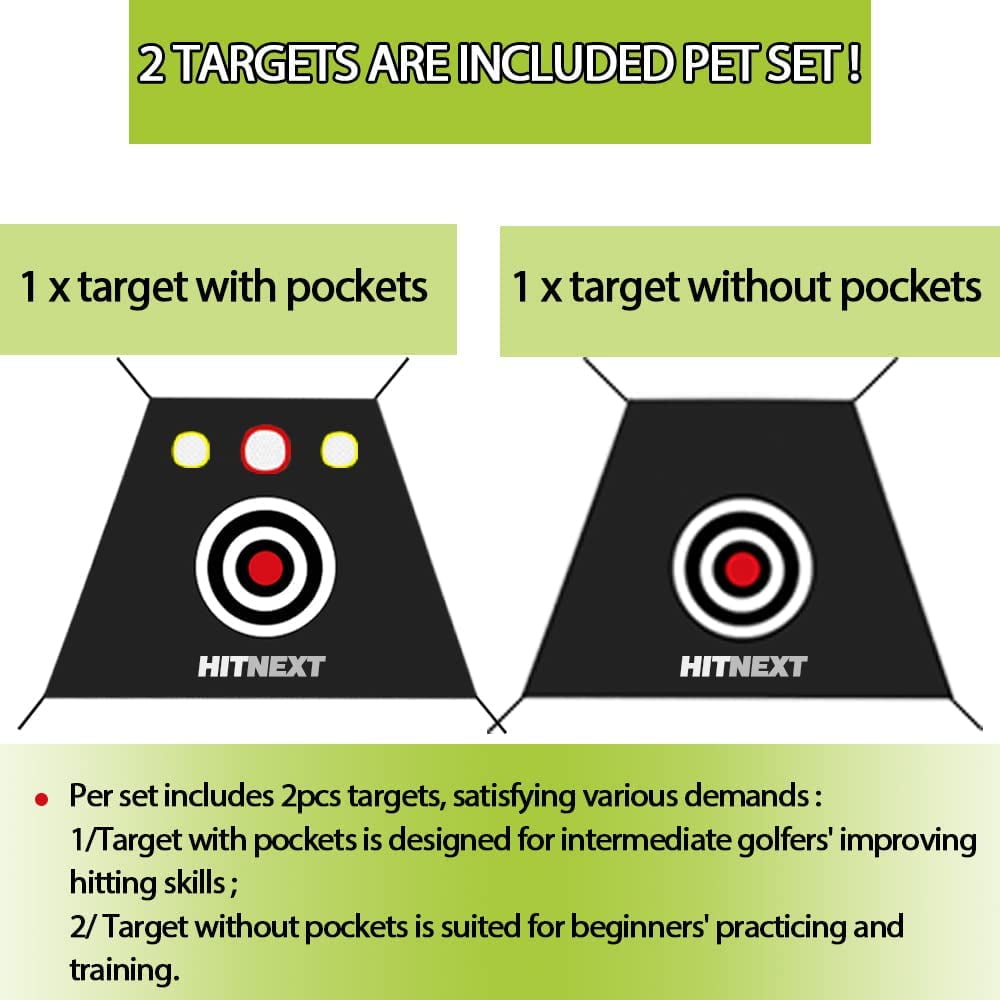 Hitnext Golf Practice Nets , Golf Hitting Net Training with Turf, Target Pockets for Outdoor Yard - Image 7