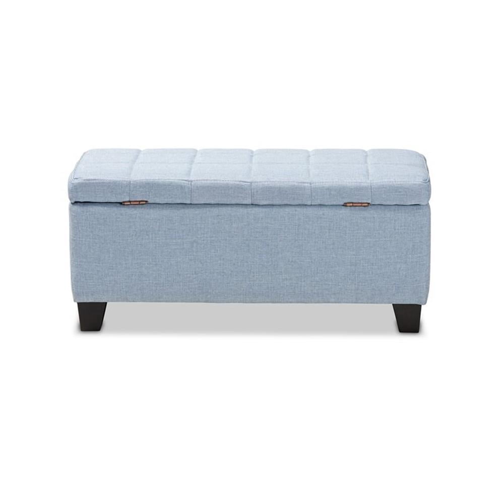 Baxton Studio Fera Modern and Contemporary Light Blue Fabric Upholstered Storage Ottoman - Image 8