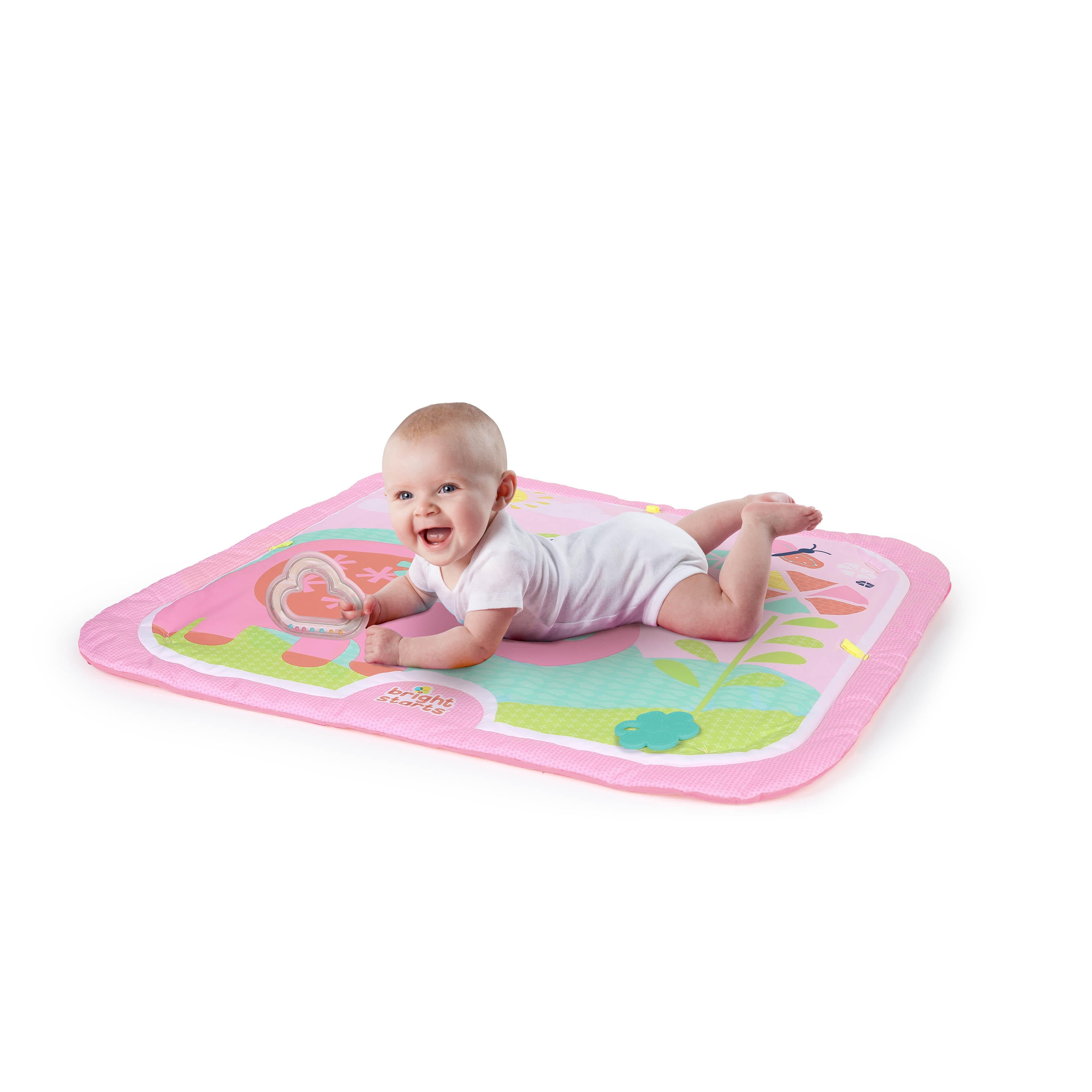 Bright Starts Fanciful Flowers Baby Activity Gym and Play Mat - Pink - Image 5