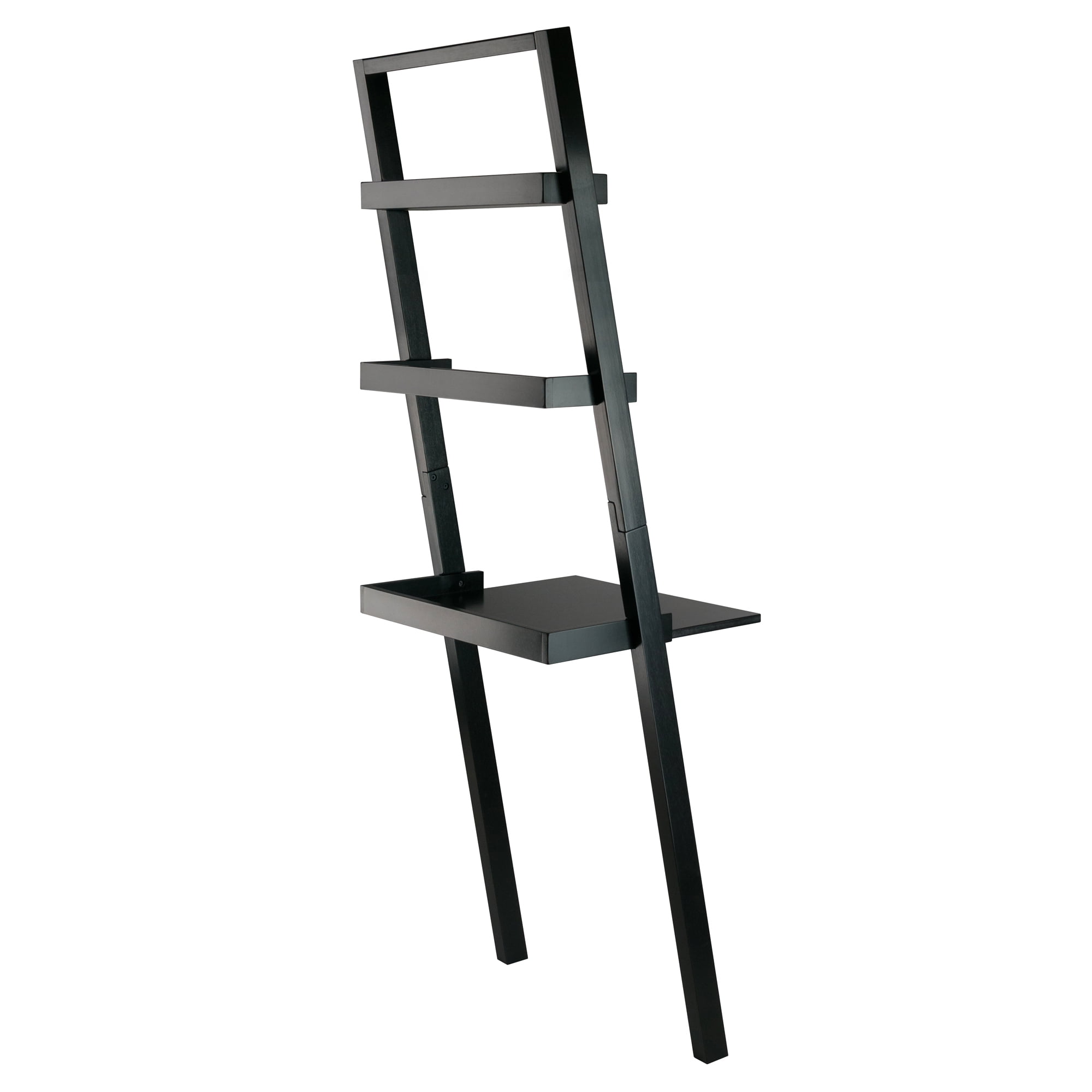 Winsome Wood Bellamy Leaning Desk with Shelves, Black Finish - Image 6