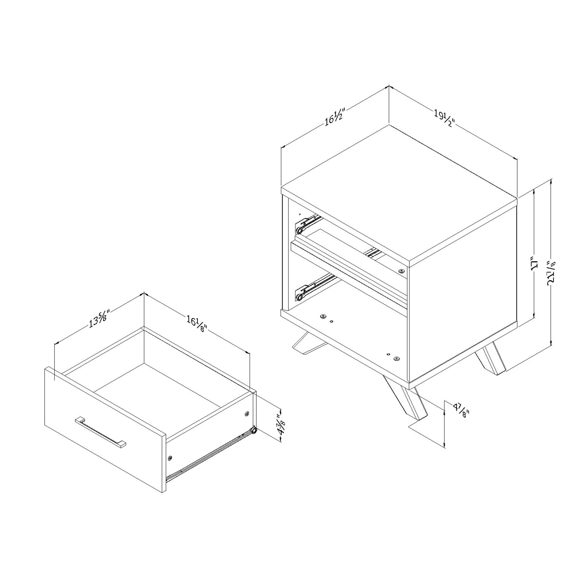South Shore Flam 2-Drawer Nightstand - End Table with Storage Brown - Image 3