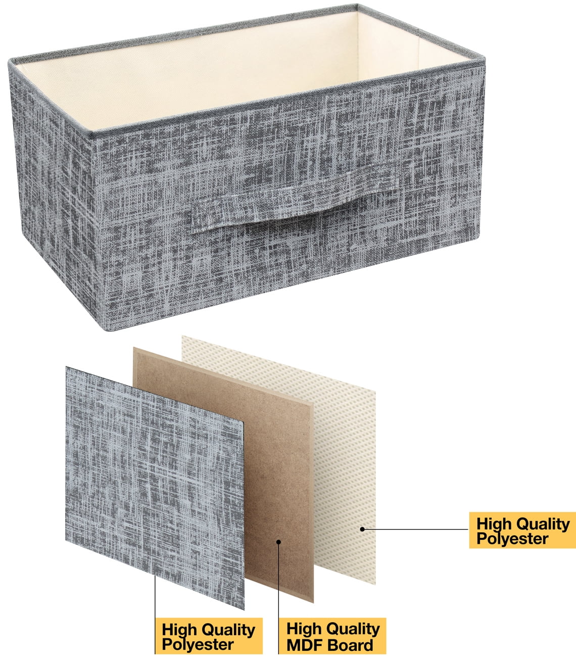 Sorbus Dresser with 5 Drawers - Furniture Storage Chest Tower Unit for Bedroom, Hallway, Closet, Office Organization - Steel Frame, Wood Top, Easy Pull Fabric Bins (Gray/White) - Image 4