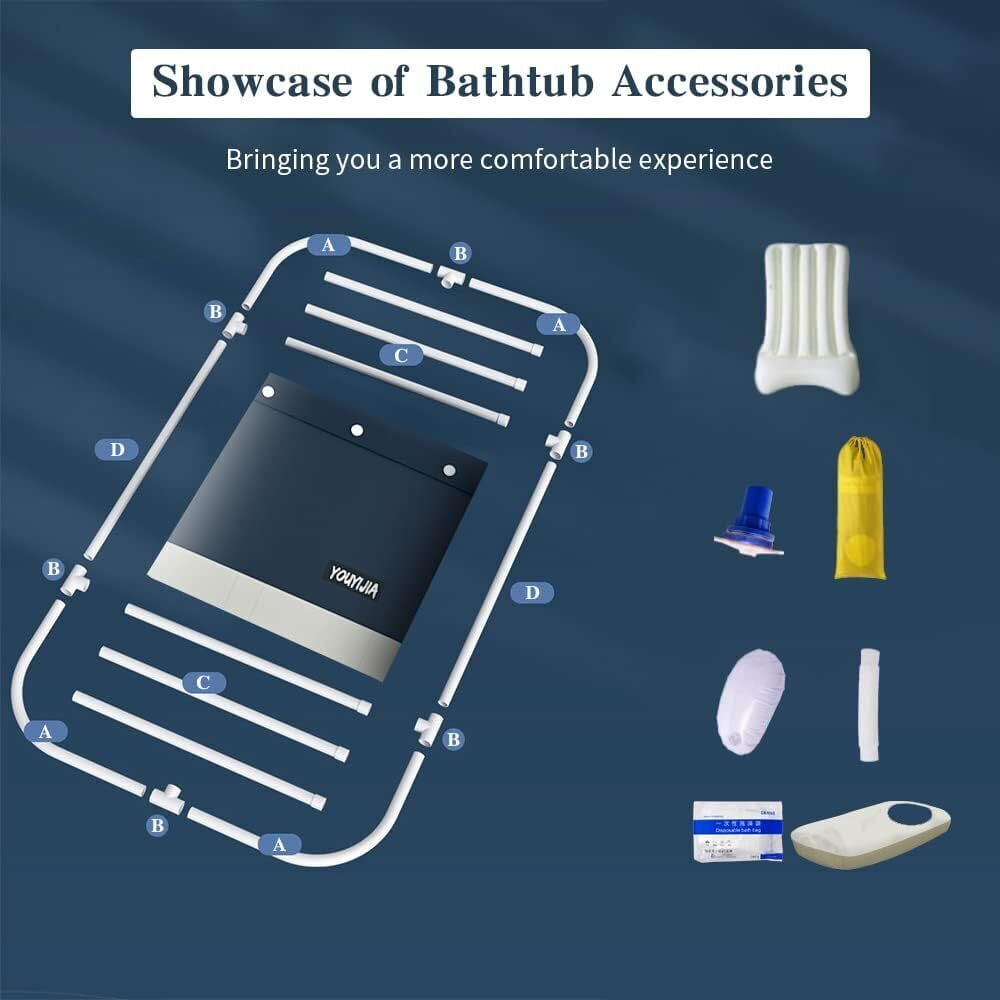 Portable Foldable Bathtub, Separate Family Bathroom SPA Tub, Soaking Standing Bath Tub for Shower Stall, Efficient Taintenance of Temperature, Ideal for Hot Bath Ice Bath - Image 2