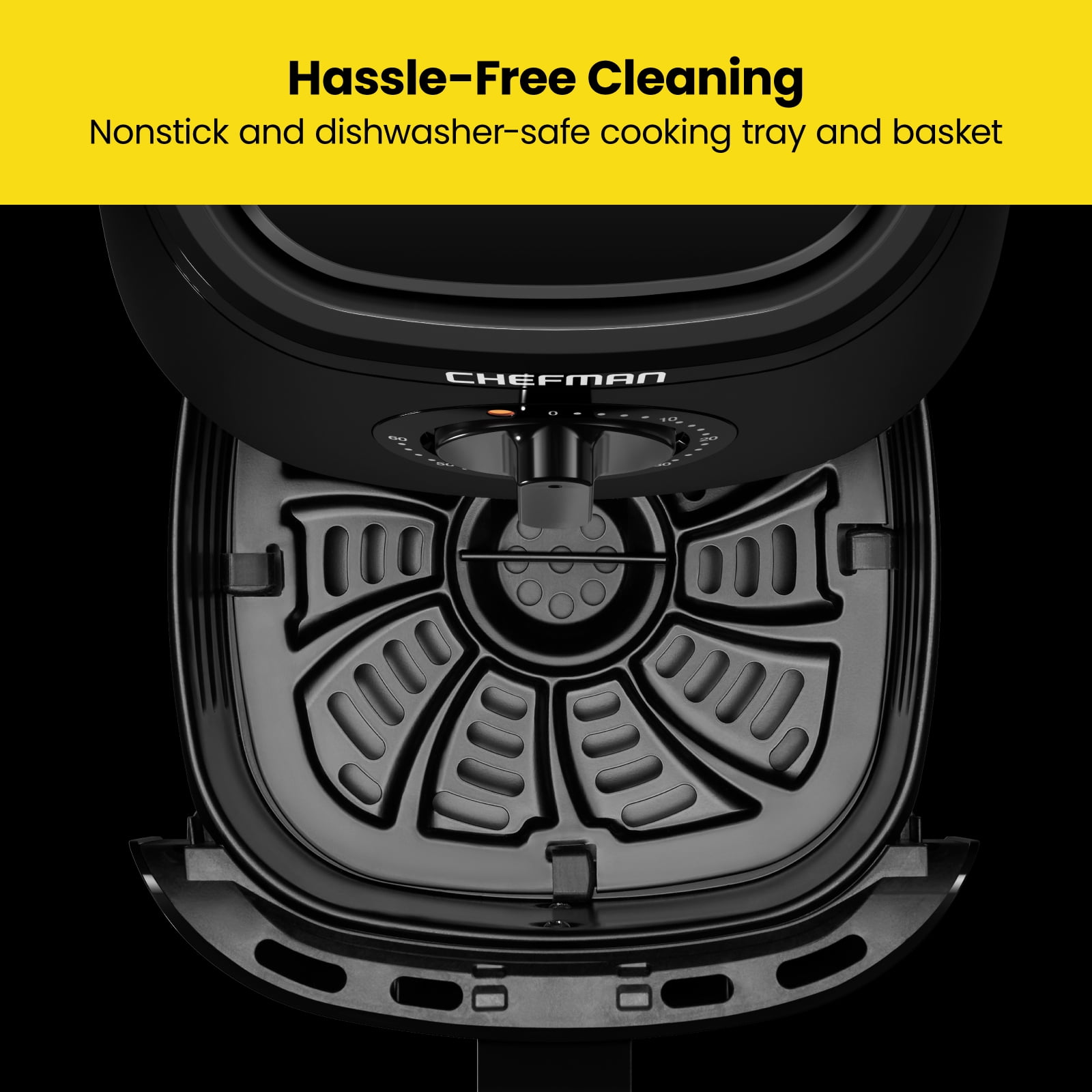 Chefman TurboFry™ Air Fryer with Adjustable Temp Control, Built In Timer, Black, 2 Quart - Image 3