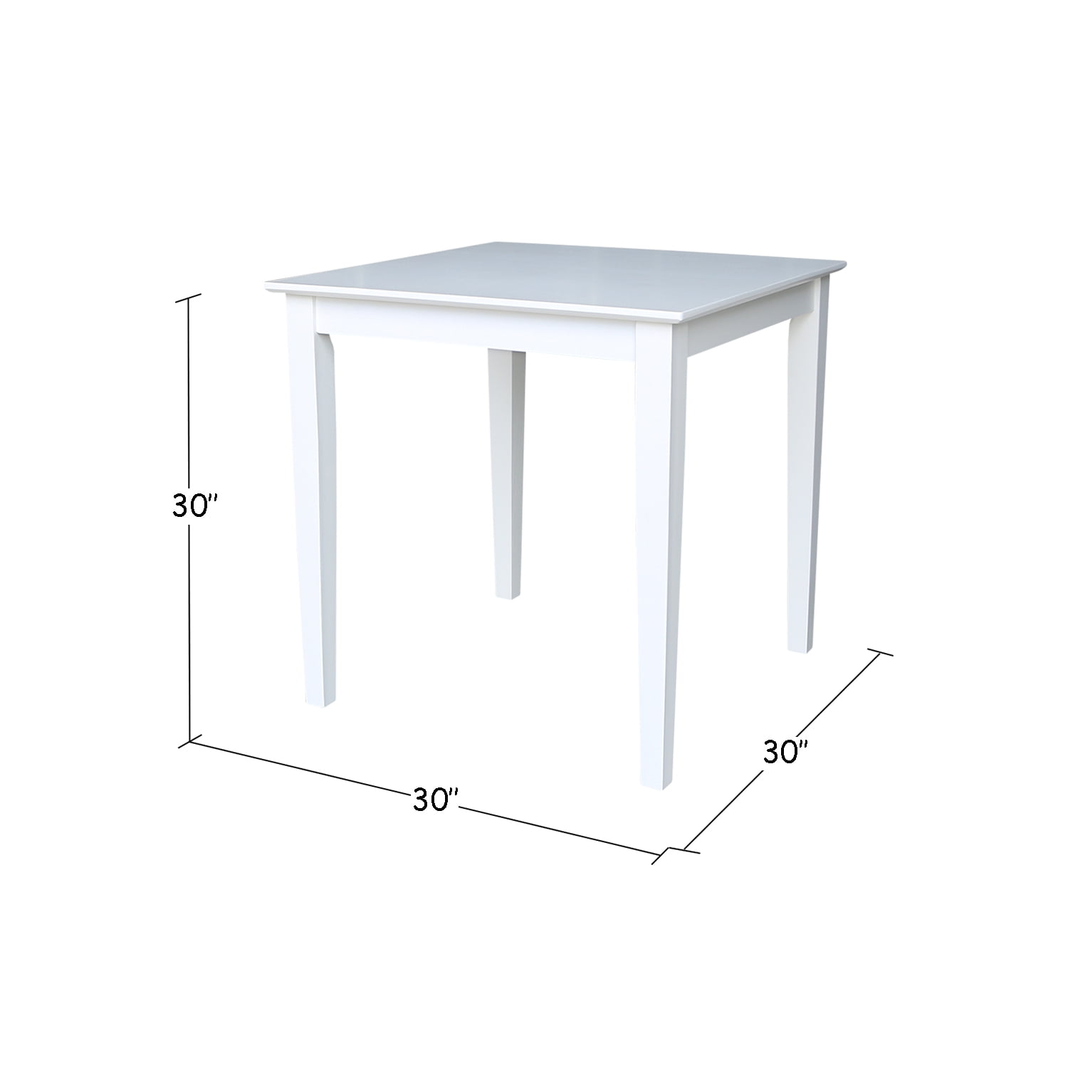 Solid Wood 30 inch Square Dining Table in White - Image 3