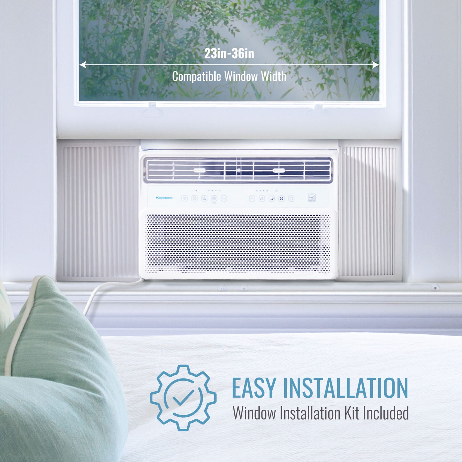 Keystone 10,000 BTU 450 Sq. ft. Window Mounted Inverter Air Conditioner with Remote Control, KSTAW101WA - Image 9