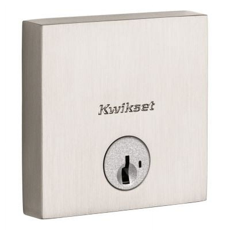 Kwikset Signature Series 258 Satin Nickel Low Profile Deadbolt with SmartKey Pack - Image 2