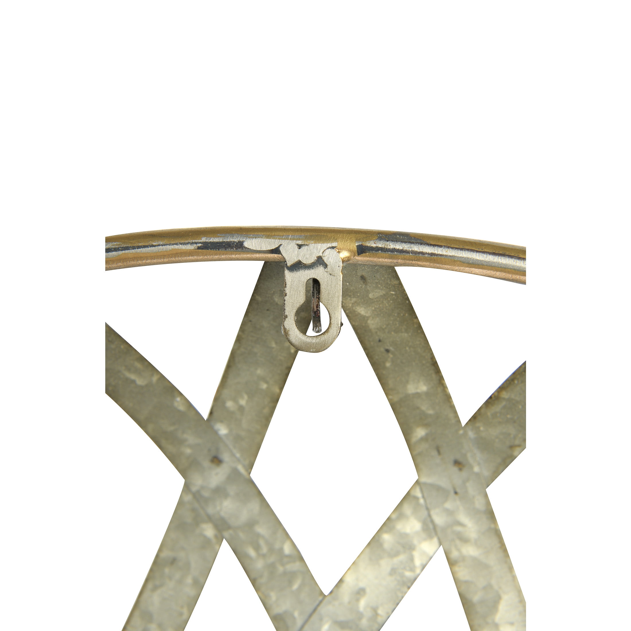 Creative Co-Op Round 2 Tone Metal Framed Wall Mirror, Silver and Gold - Image 5