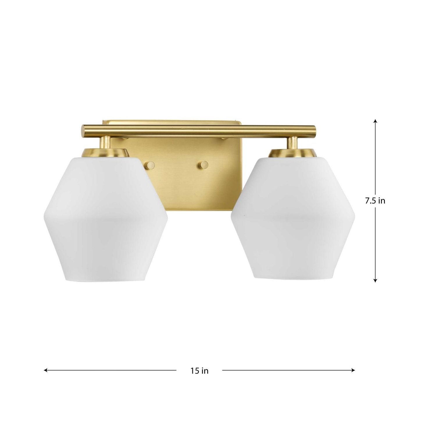 Copeland Collection Two-Light Brushed Gold Vanity Mid-Century Modern Vanity Light - Image 6