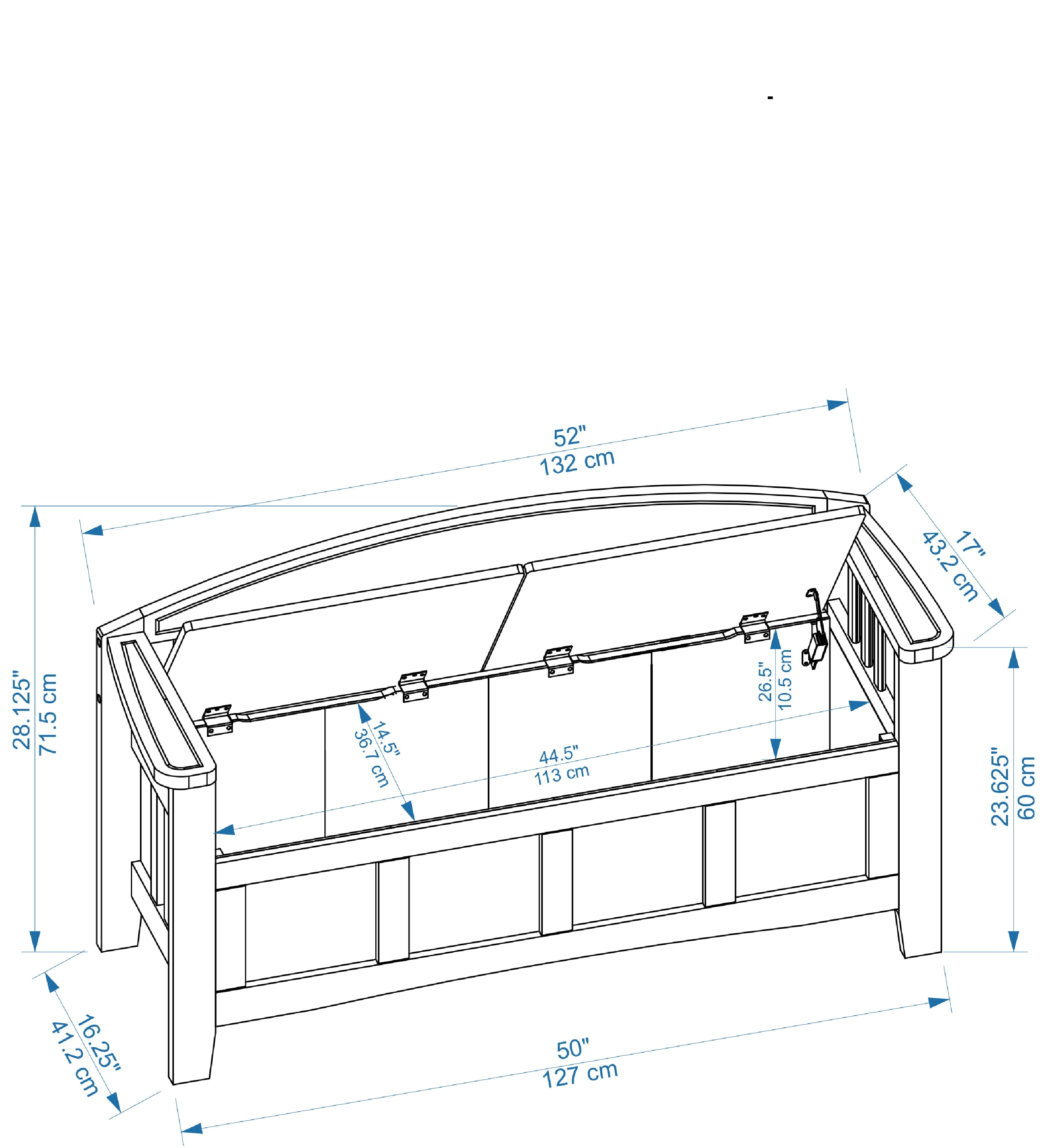Linon Gilman Entryway Storage Bench, 18" Seat Height, Natural Wash Finish - Image 8