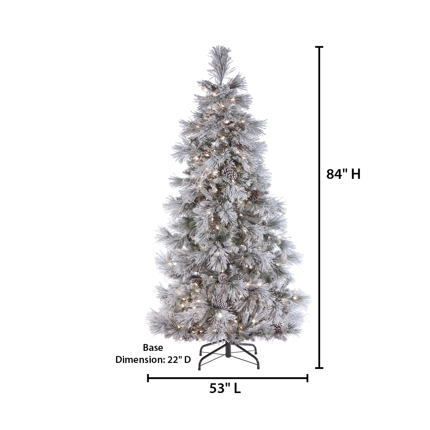 7 ft. Pre Lit Cool White LED Lightly Flocked Snowbell Pine - Image 4