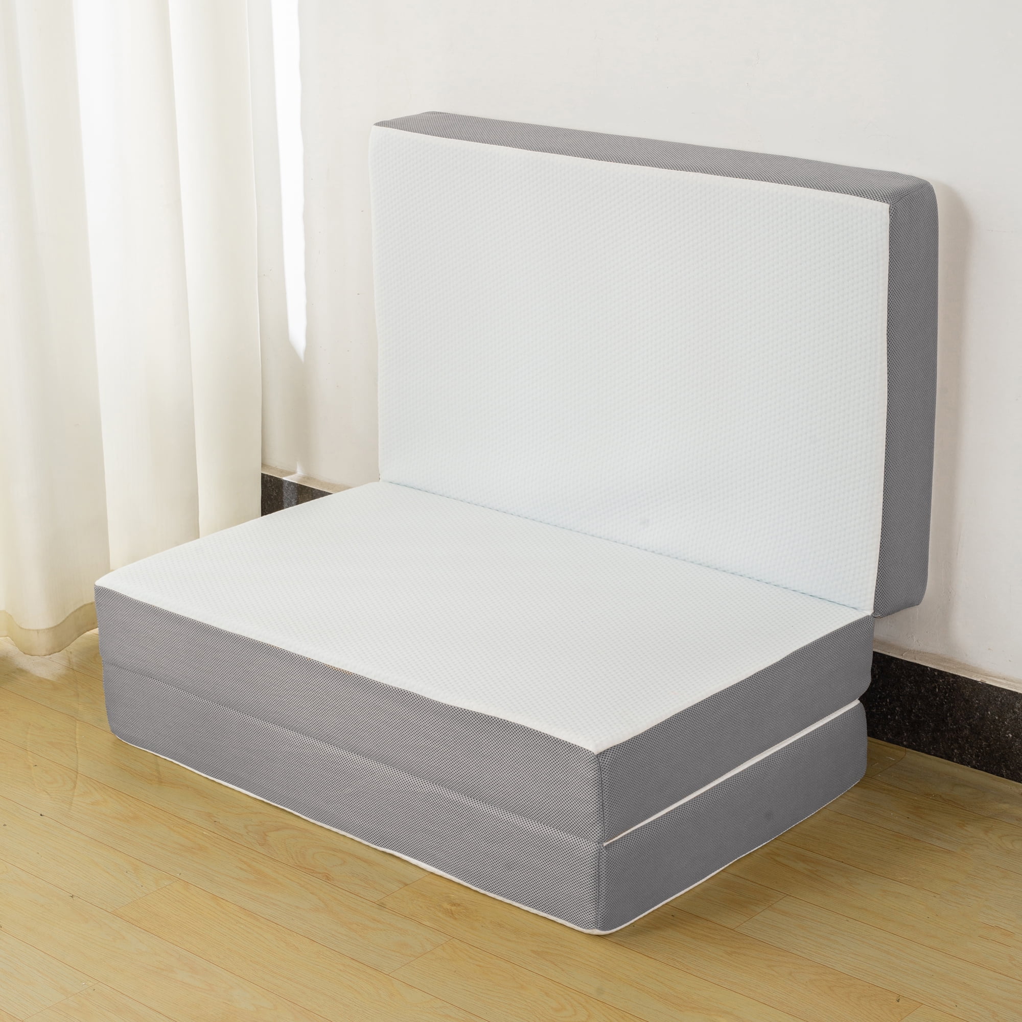 Continental Sleep, 5" Tri-Folding Gel Memory Foam Portable Floor Mattress, Breathable Mesh, Ultra Soft, Removable and Washable Cover, 75" x 25", White - Image 7