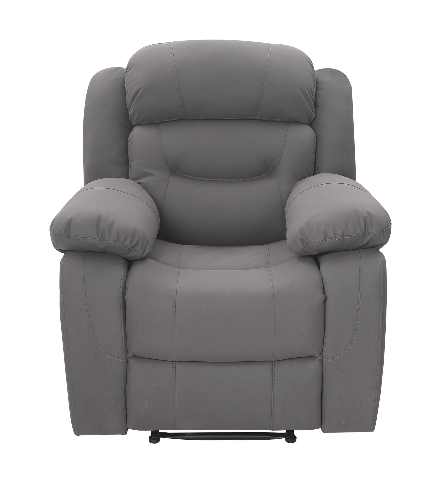 DHP Miller Recliner with Cupholder, Faux Microsuede, Gray - Image 15