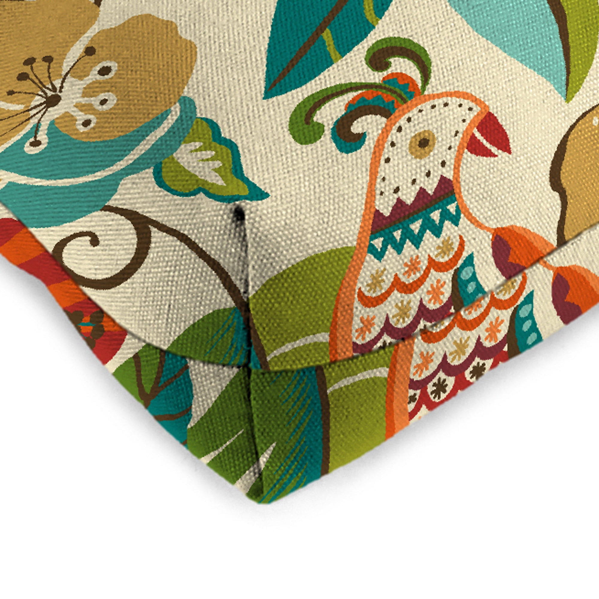 Jordan Manufacturing 3-Piece Lensing Jungle Multicolor Floral Tufted Outdoor Cushion with 1 Wicker Bench Cushion and 2 Wicker Seat Cushions - Image 3