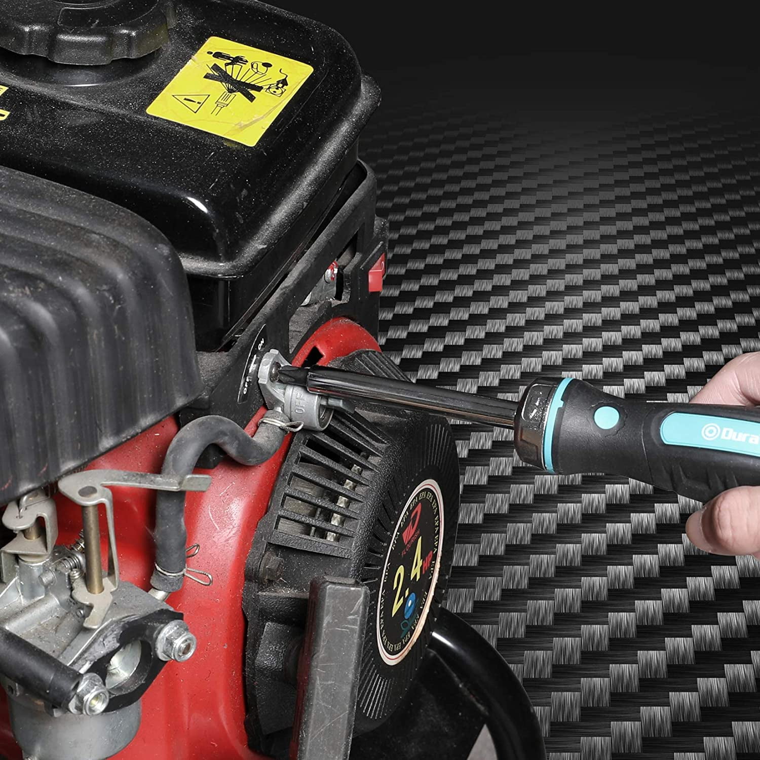 DURATECH 93 Piece Mechanics Tool Set, SAE/ Metric Drive Socket Set(1/4 inch and 3/8 inch) with Ratchiet Handle Spark Plug Magnetic Biti Driver and Tool Accessories Set - Image 7