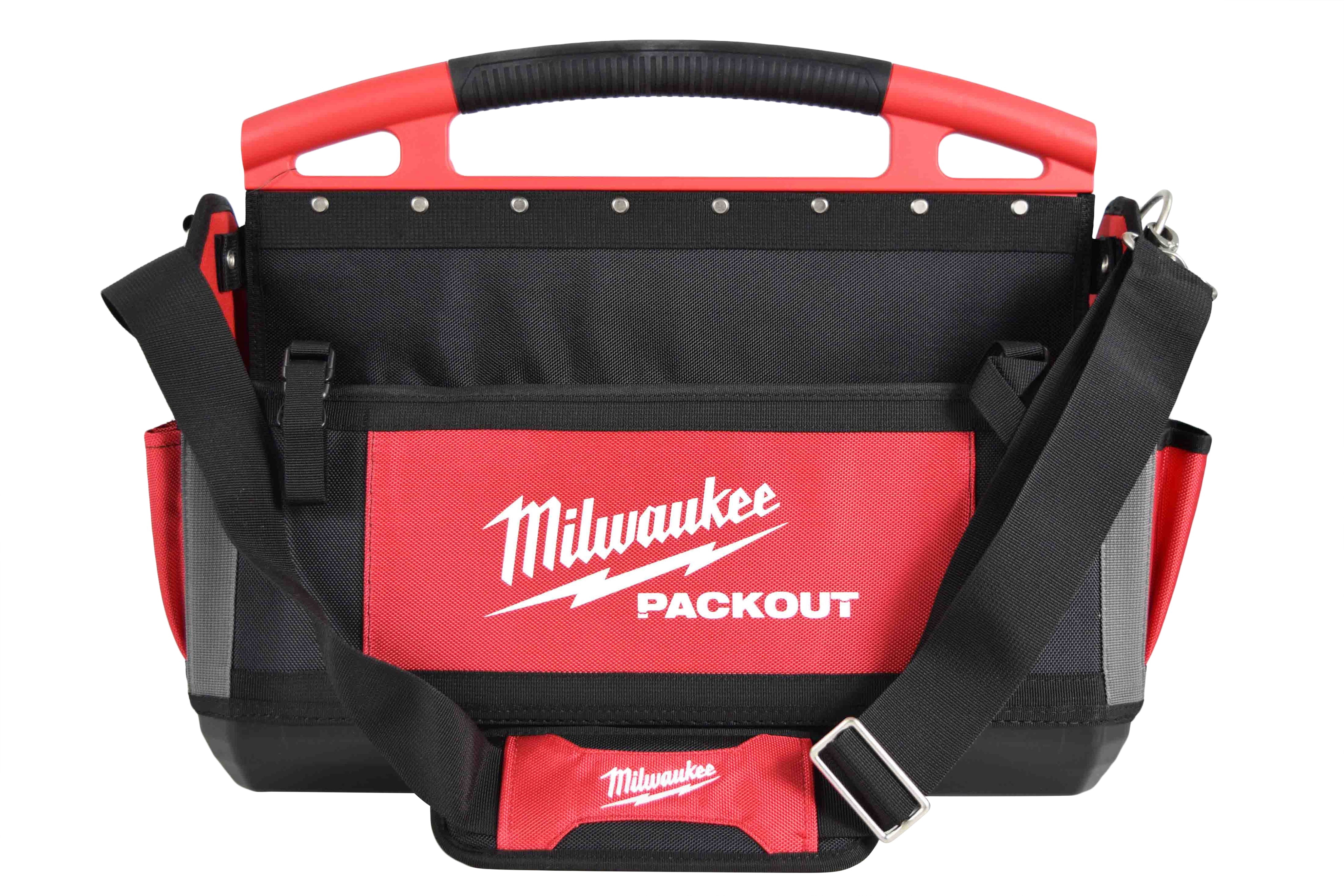 Milwaukee PACKOUT 20 in Modular Storage Tote (48-22-8320) – 32-Pocket Tool Tote with Locking Base, Shoulder Strap, and Reinforced Construction - Image 2