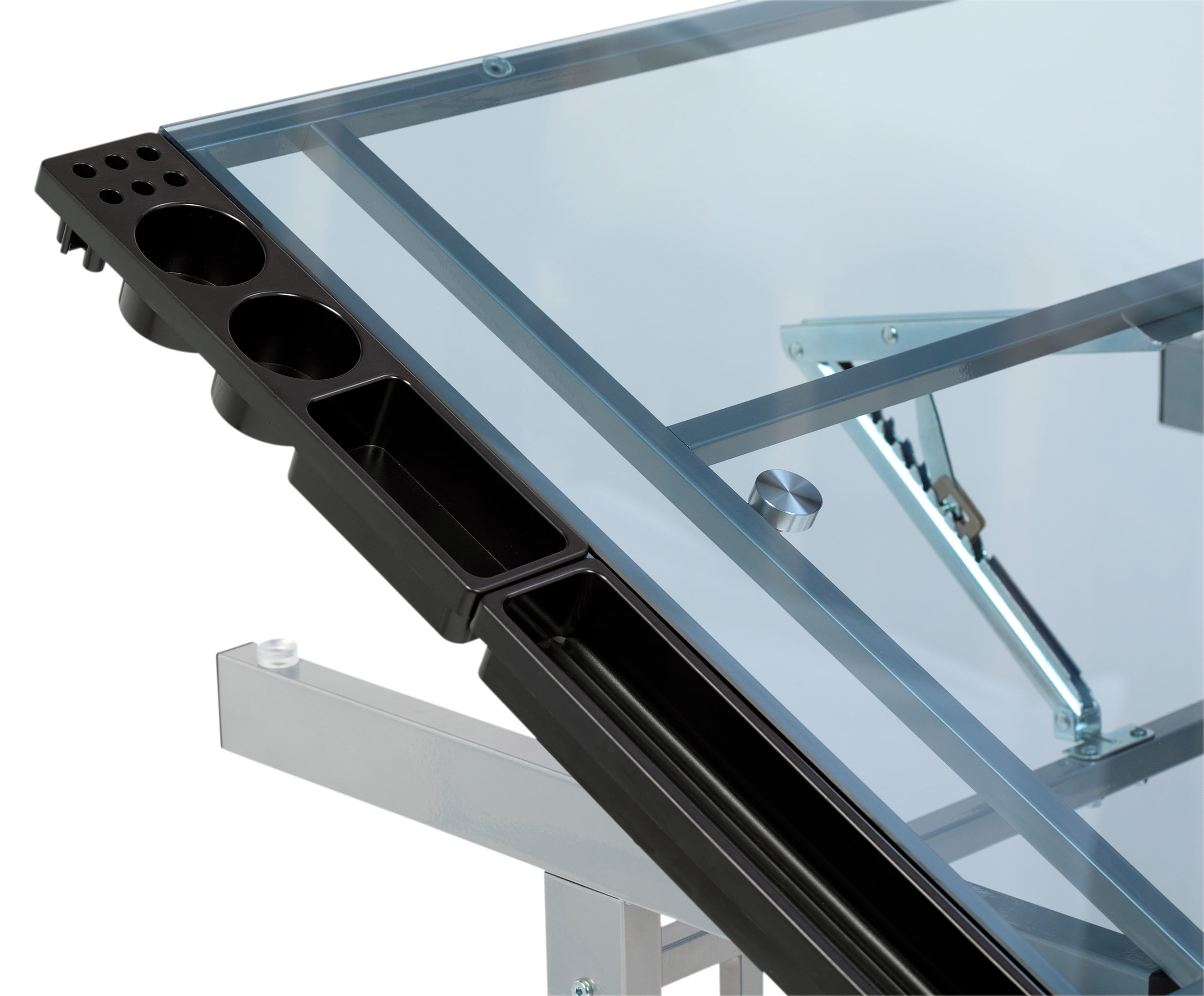 Studio Designs Vision Craft Station Tempered Glass Adjustable Top, Rolling Drafting Table, Silver Blue - Image 4