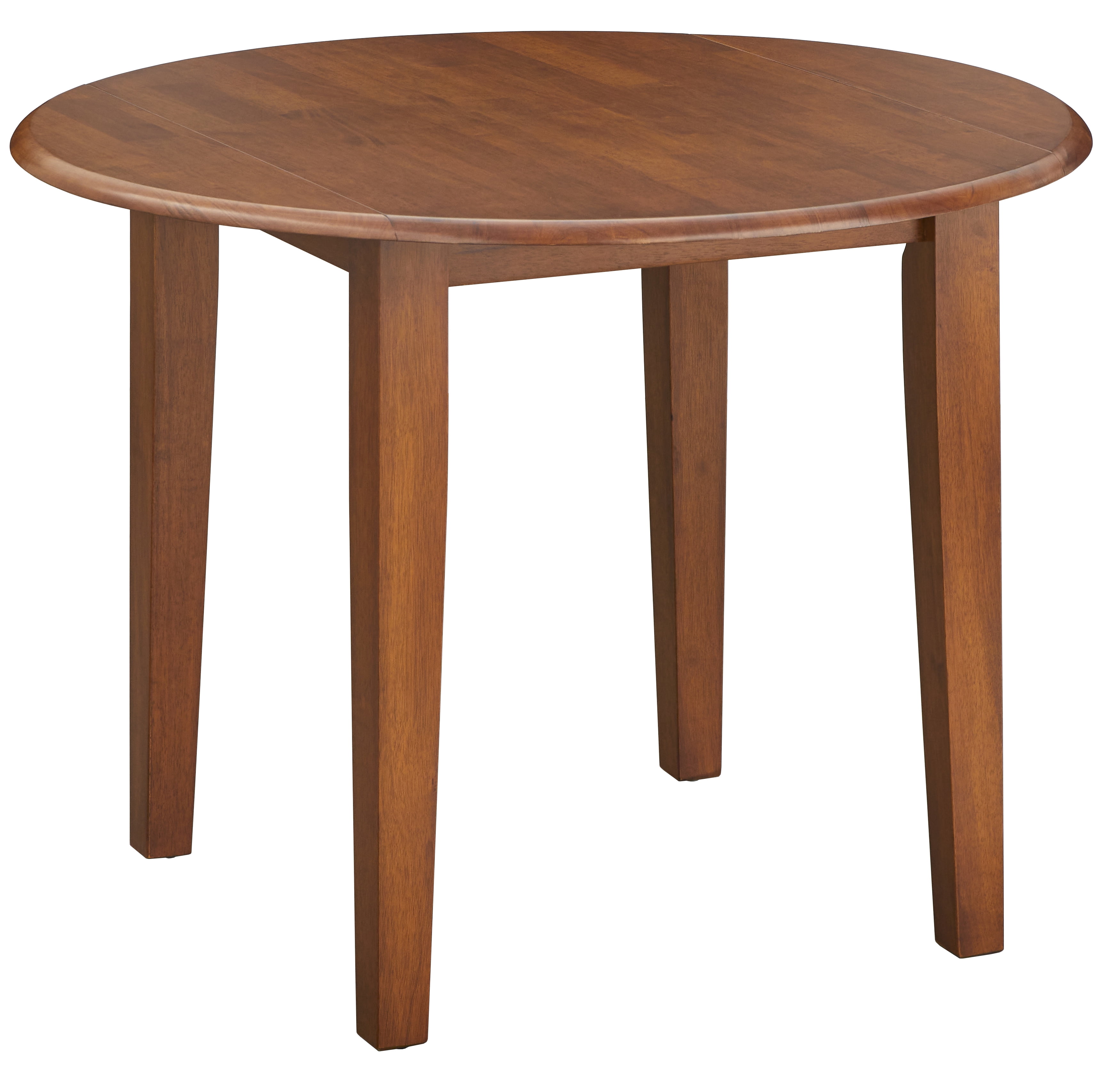 TMS Chadwick 40” Round Solid Wood Drop Leaf Dining Table, Walnut - Image 5