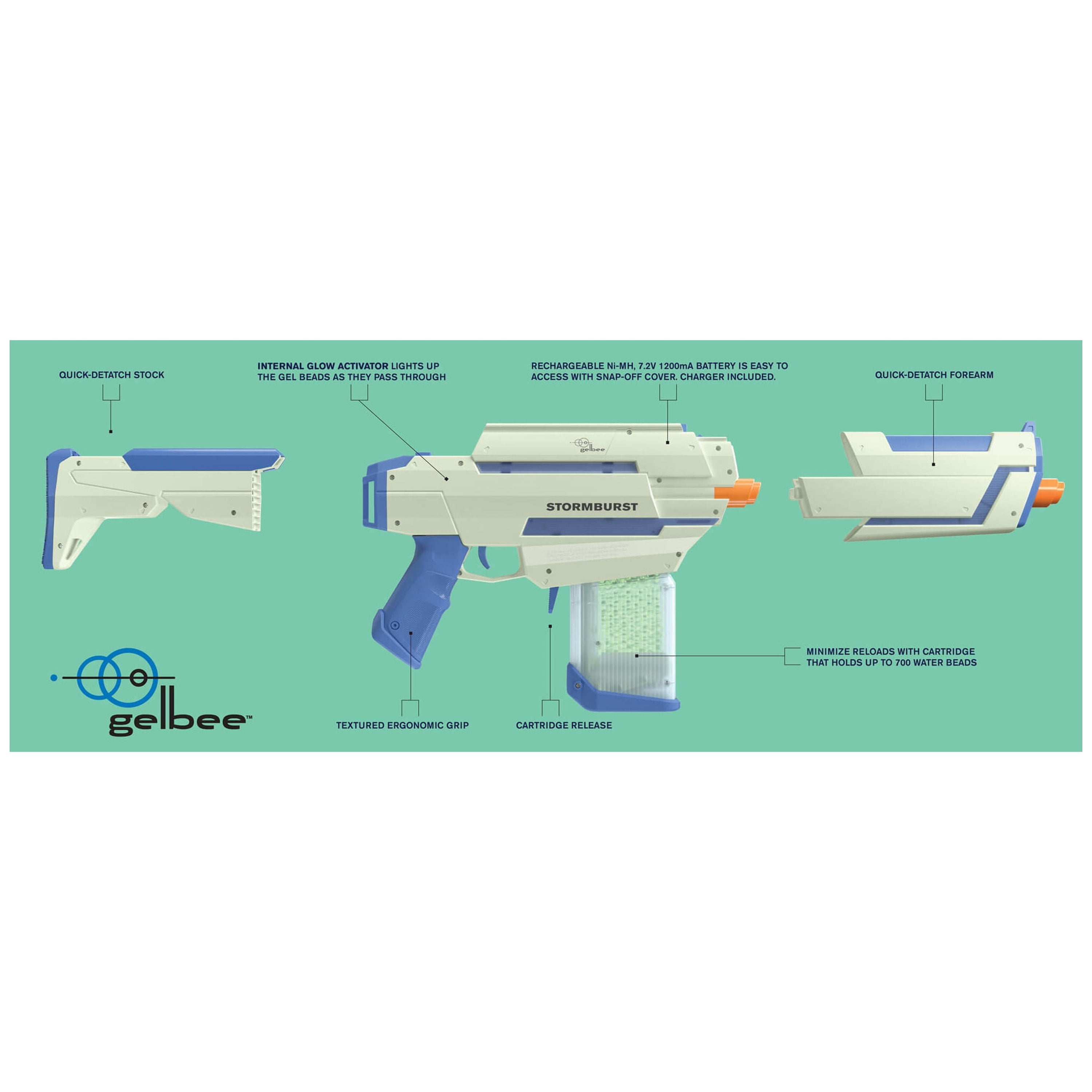 Gelbee's Storm Burst Glow in The Dark Water Bead Blaster, Gelbee's Brand, ages 14 and up - Image 6