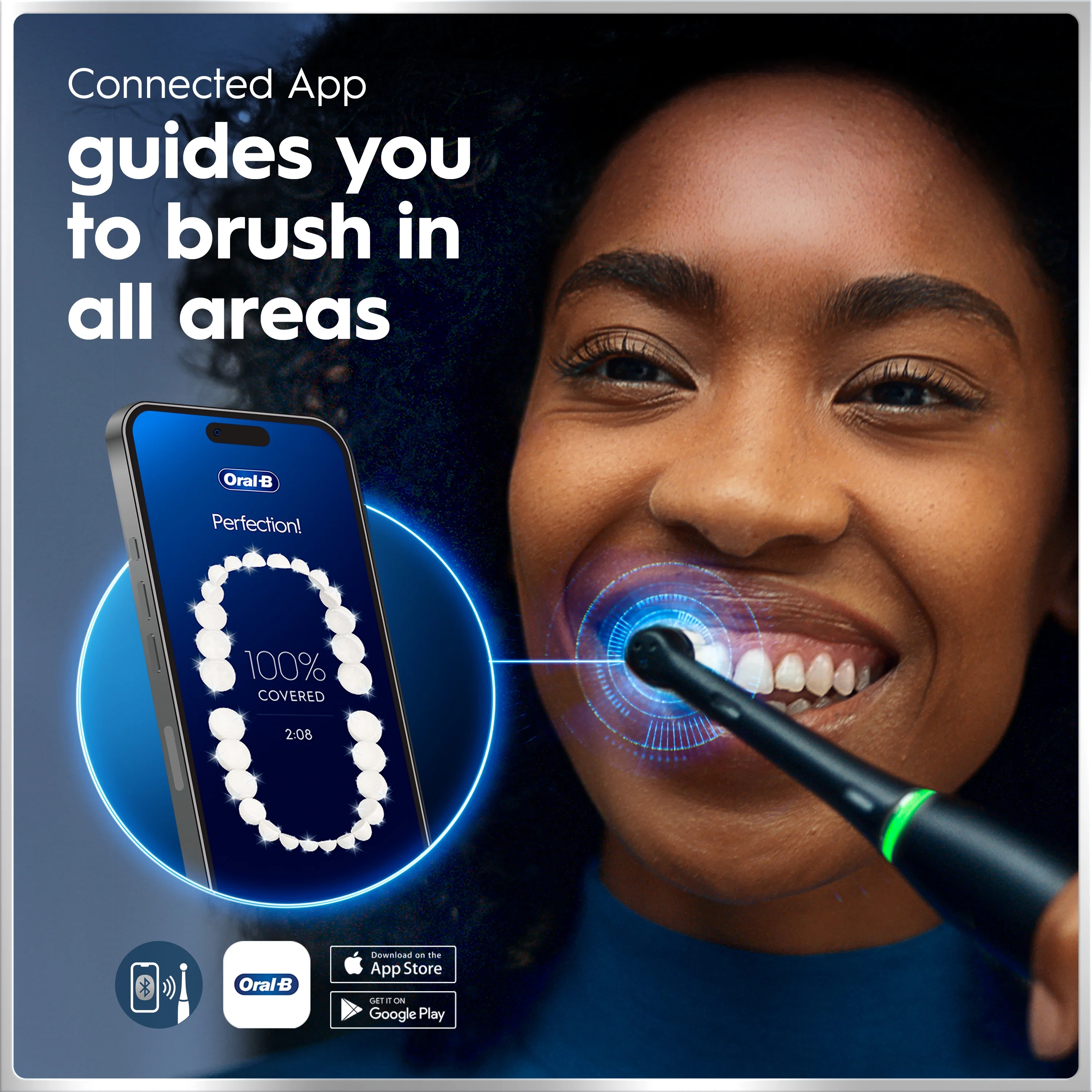 Oral-B iO Series 7 Electric Toothbrush, 2 Compact Brush Heads, Black Onyx, for Adults & Children 3+ - Image 7