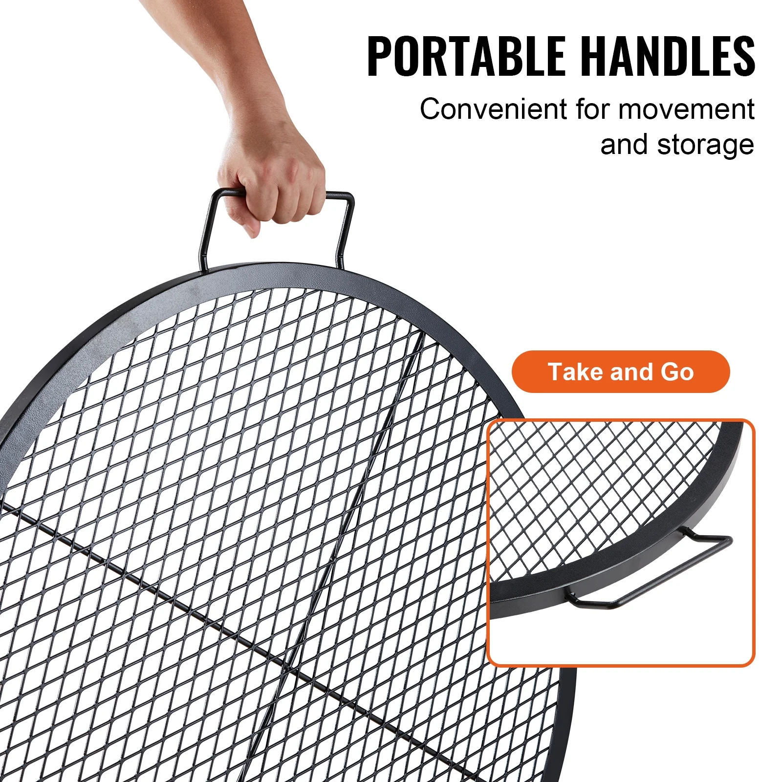 VEVOR 30 Inch Round Cooking Grate Fire Pit Grill Grate X-Marks Heavy-Duty Steel - Image 7