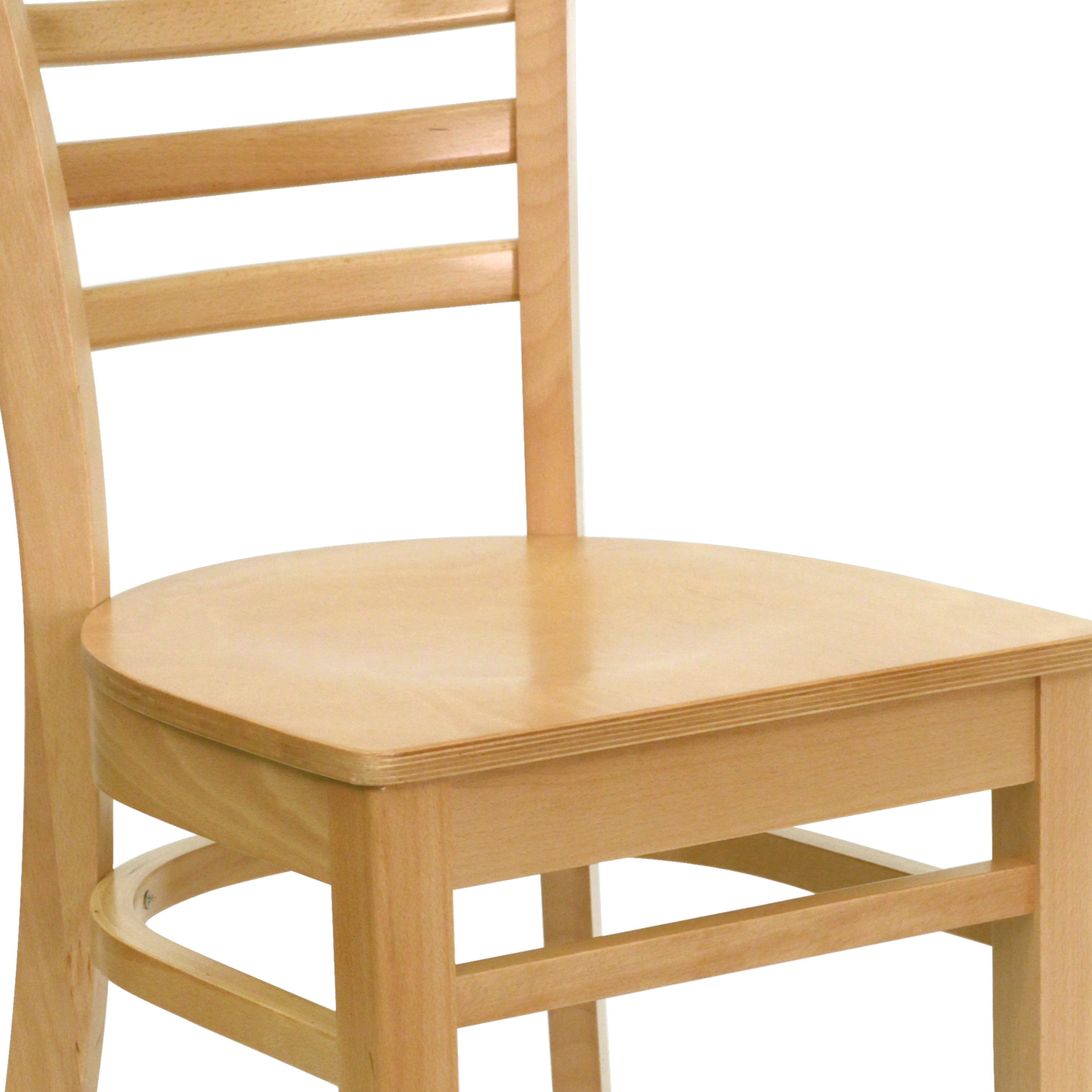 Flash Furniture HERCULES Series Ladder Back Natural Wood Restaurant Chair - Image 4