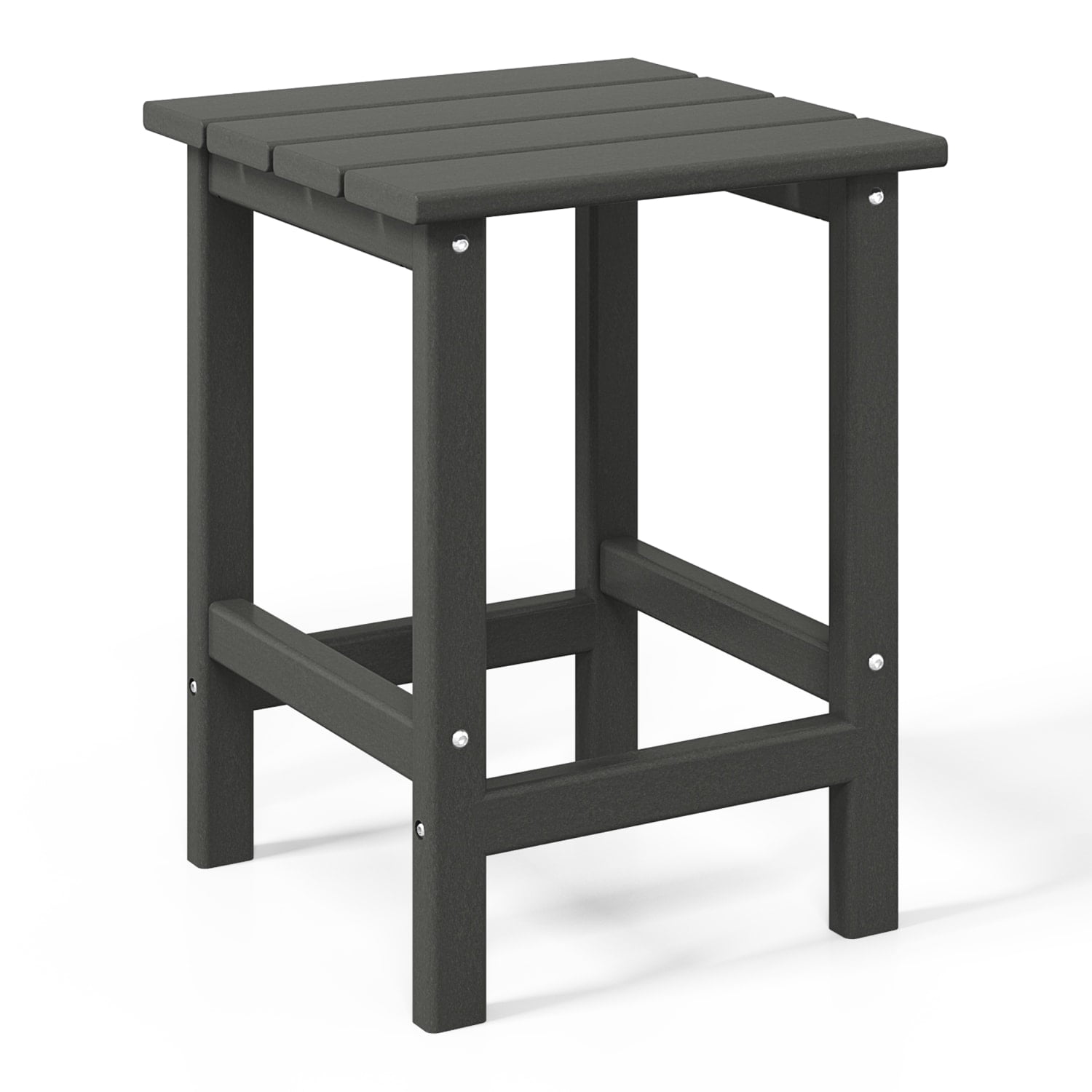 WestinTrends Outdoor Side Table, All Weather Poly Lumber Adirondack Small Patio Table Square End Table for Pool Balcony Deck Porch Lawn Backyard, Gray - Image 6