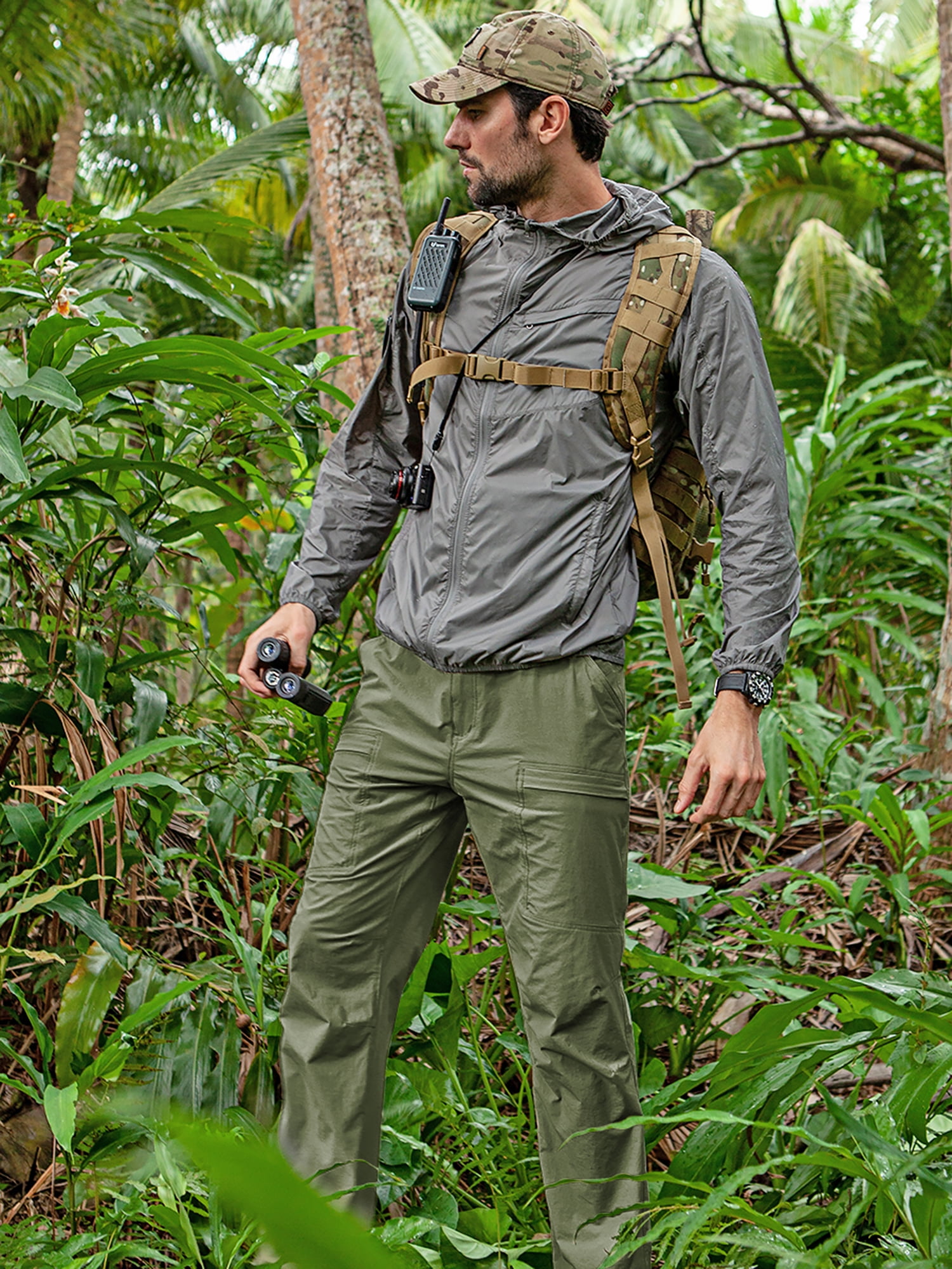 FREE SOLDIER Men's Waterproof Lightweight Hiking Pants Quick Dry Cargo Pants - Image 5