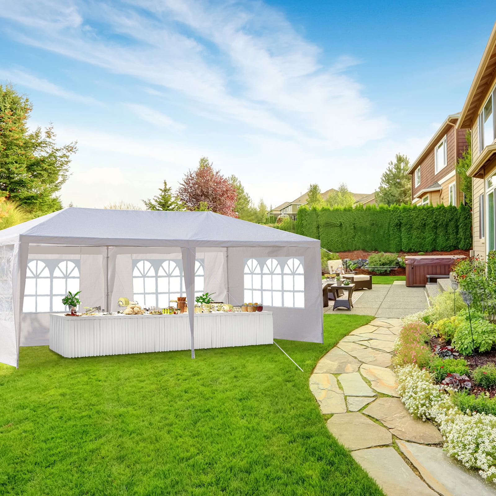 UBesGoo Canopy Wedding Tent Outdoor Camping Gazebo Canopy with 4 Sidewalls Canopy (10' X 20') - Image 2