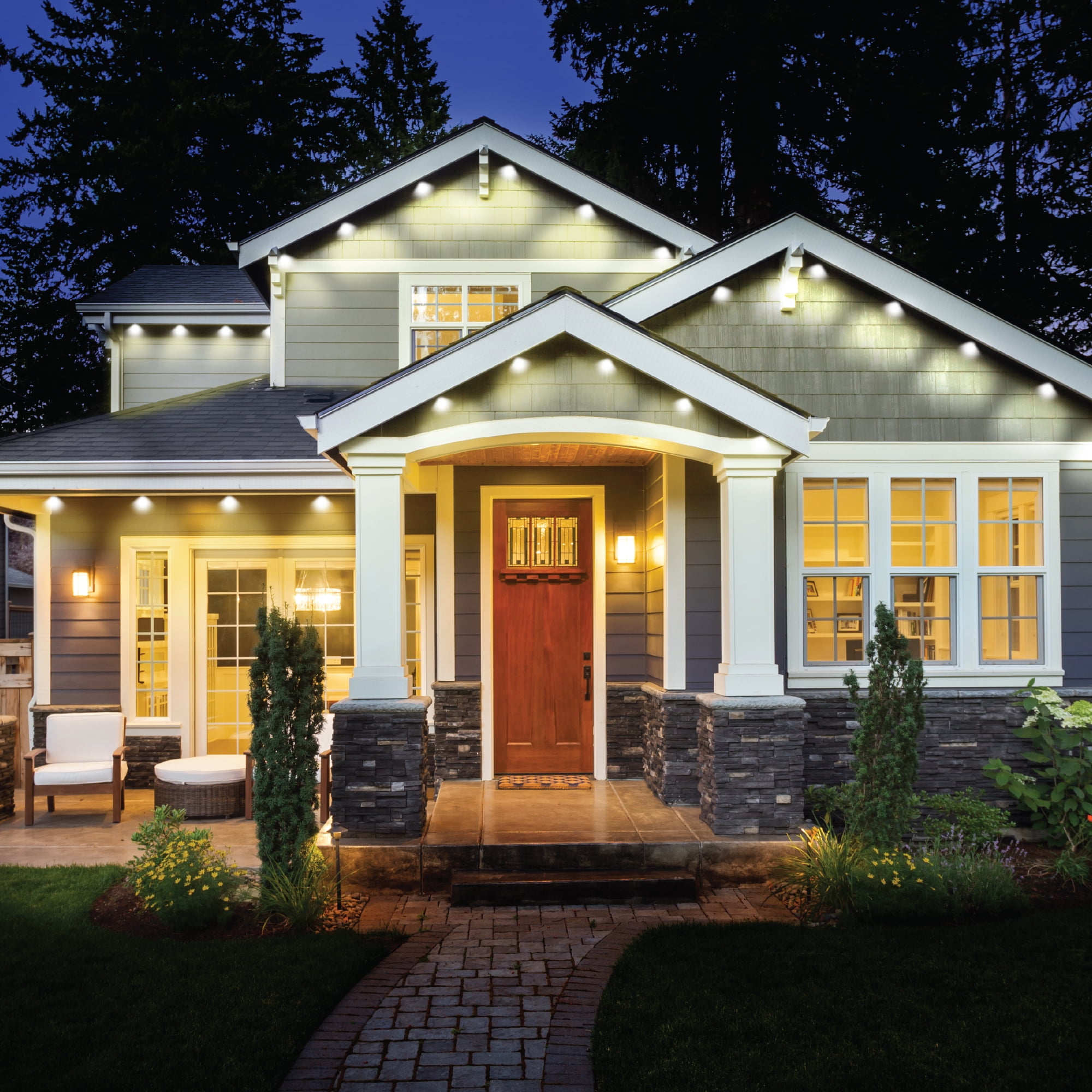 Monster Outdoor LED Smart Lights, RGBIC+ Multiwhite Permanent Outdoor Lights w/ Voice Control, for Christmas, Halloween, Party, Gameday and More, 50ft - Image 2