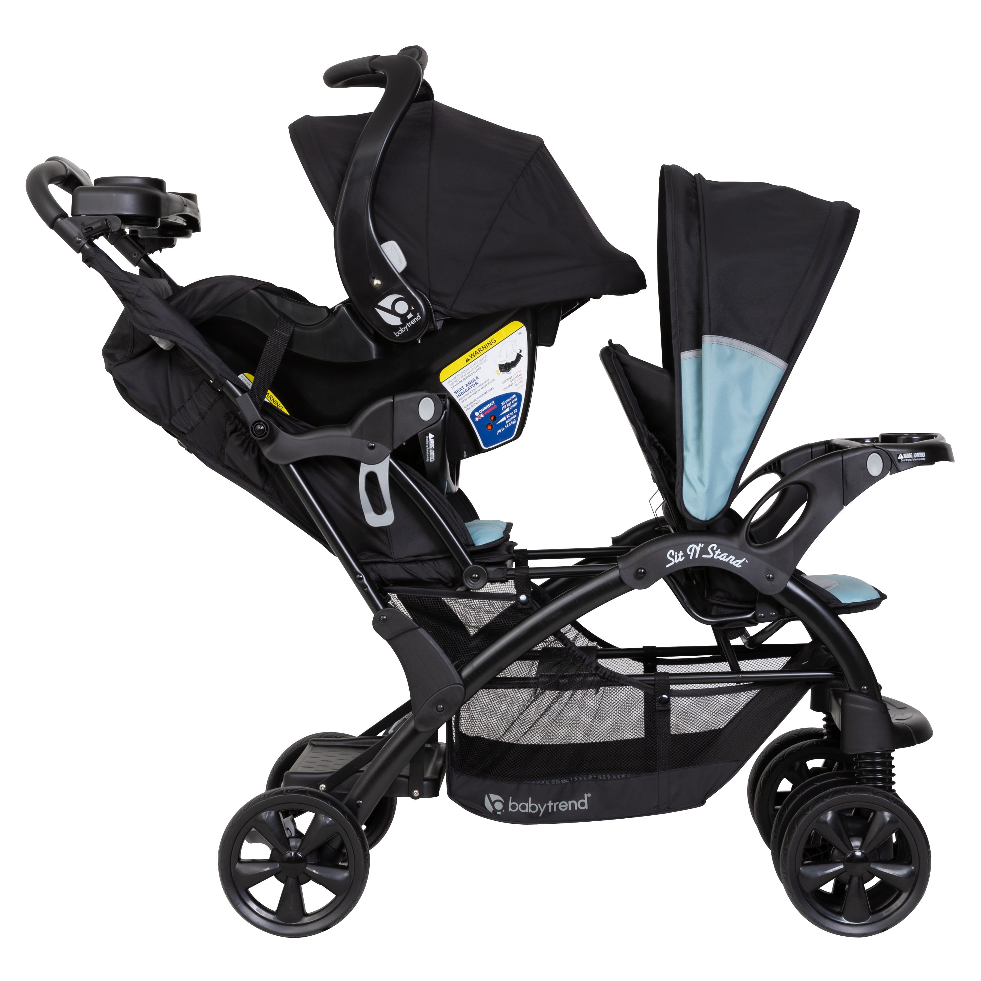 Baby Trend Sit N' Stand Double Stroller, Desert Blue - Image 8