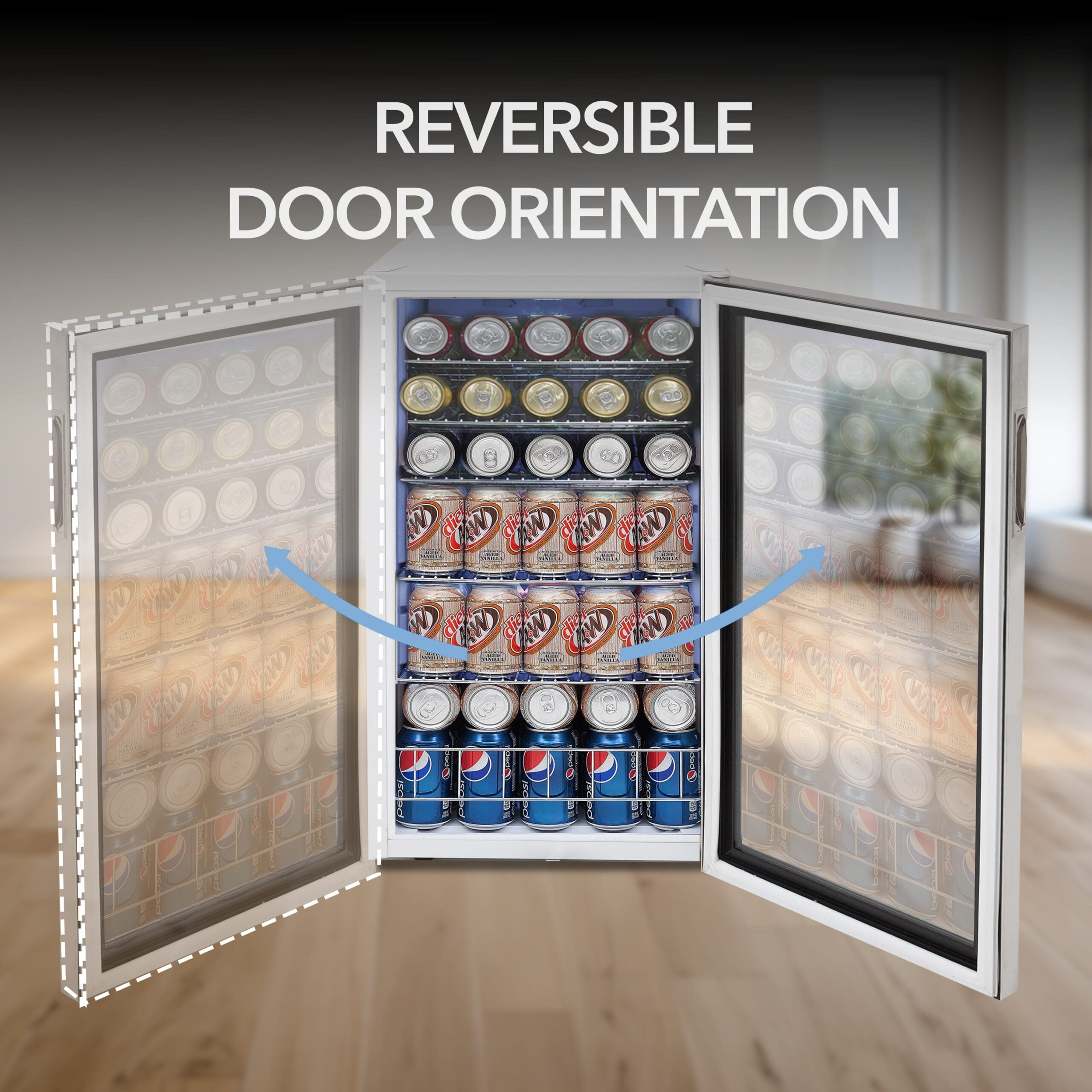 Whynter 3.3 Cubic Foot Beverage Center Fridge with Lock Stainless Steel - Image 8