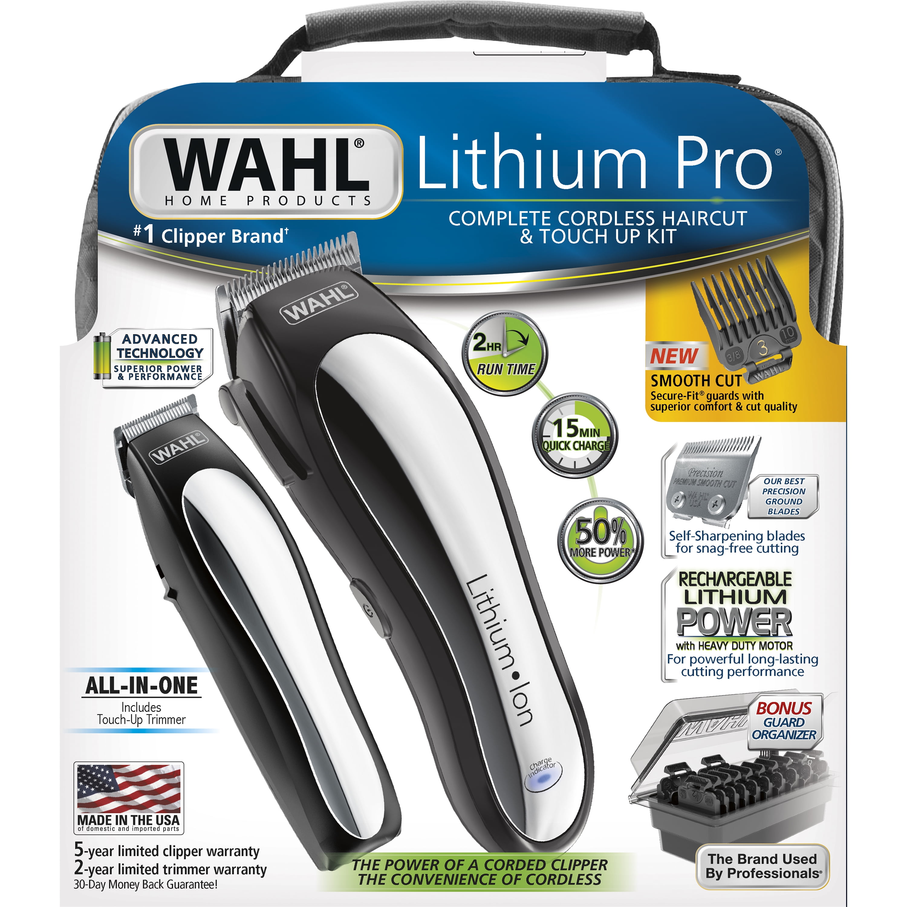 Wahl Lithium Pro Complete Electic Cordless Hair Clipper & Touch up Kit For Men or Women 79600-3301 - Image 9