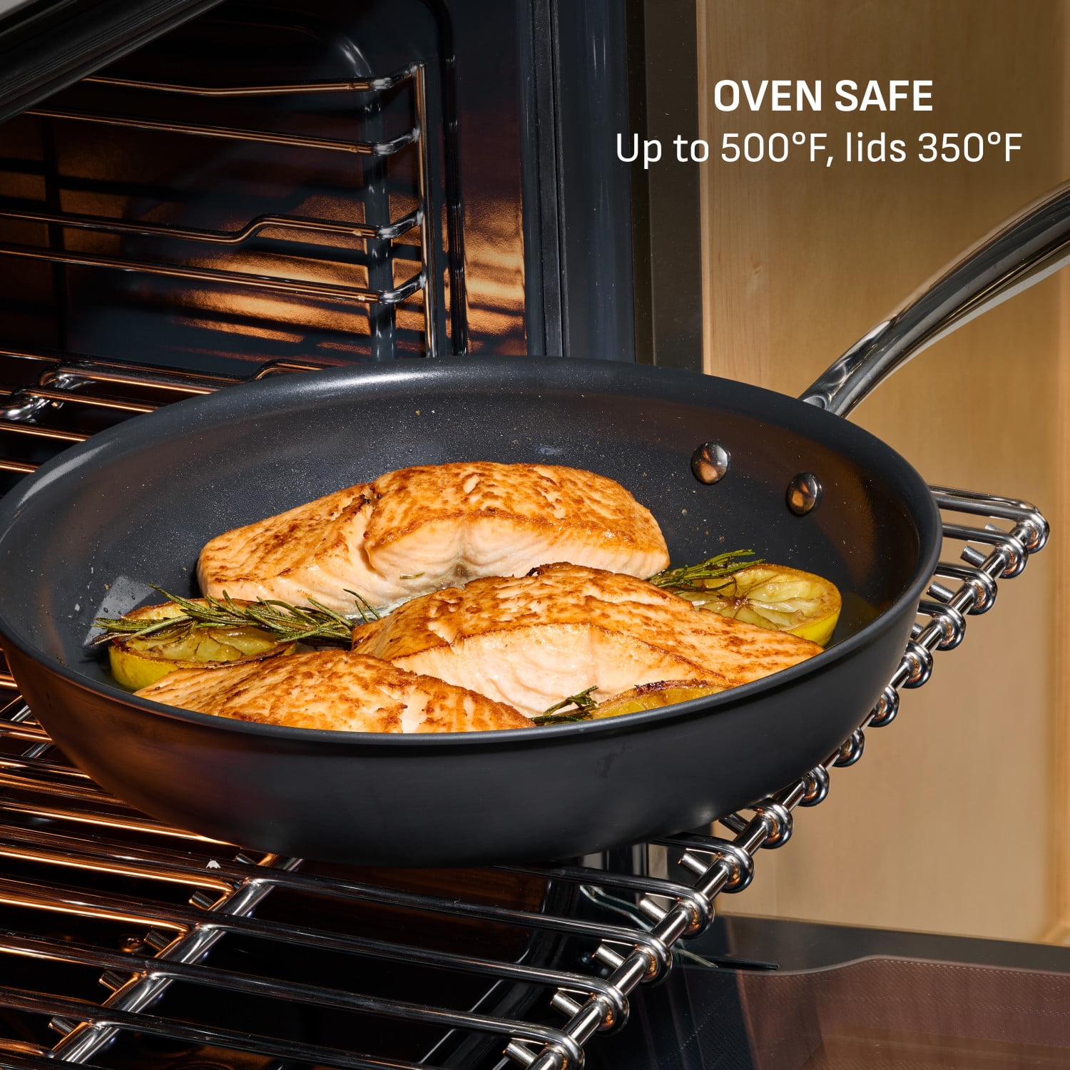 T-fal Hard Anodized with Ceramic Interior, 10 Piece Cookware Set, Black - Image 2