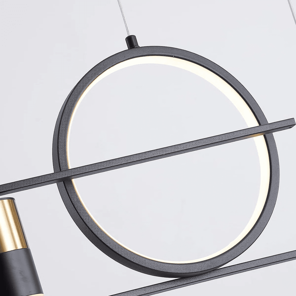 Garwarm 5 Lights LED Pendant Light, 42in Dimmable 3 Colors Lighting with Remote Control, Geometric Linear Light for Dining Living Room, Black - Image 9