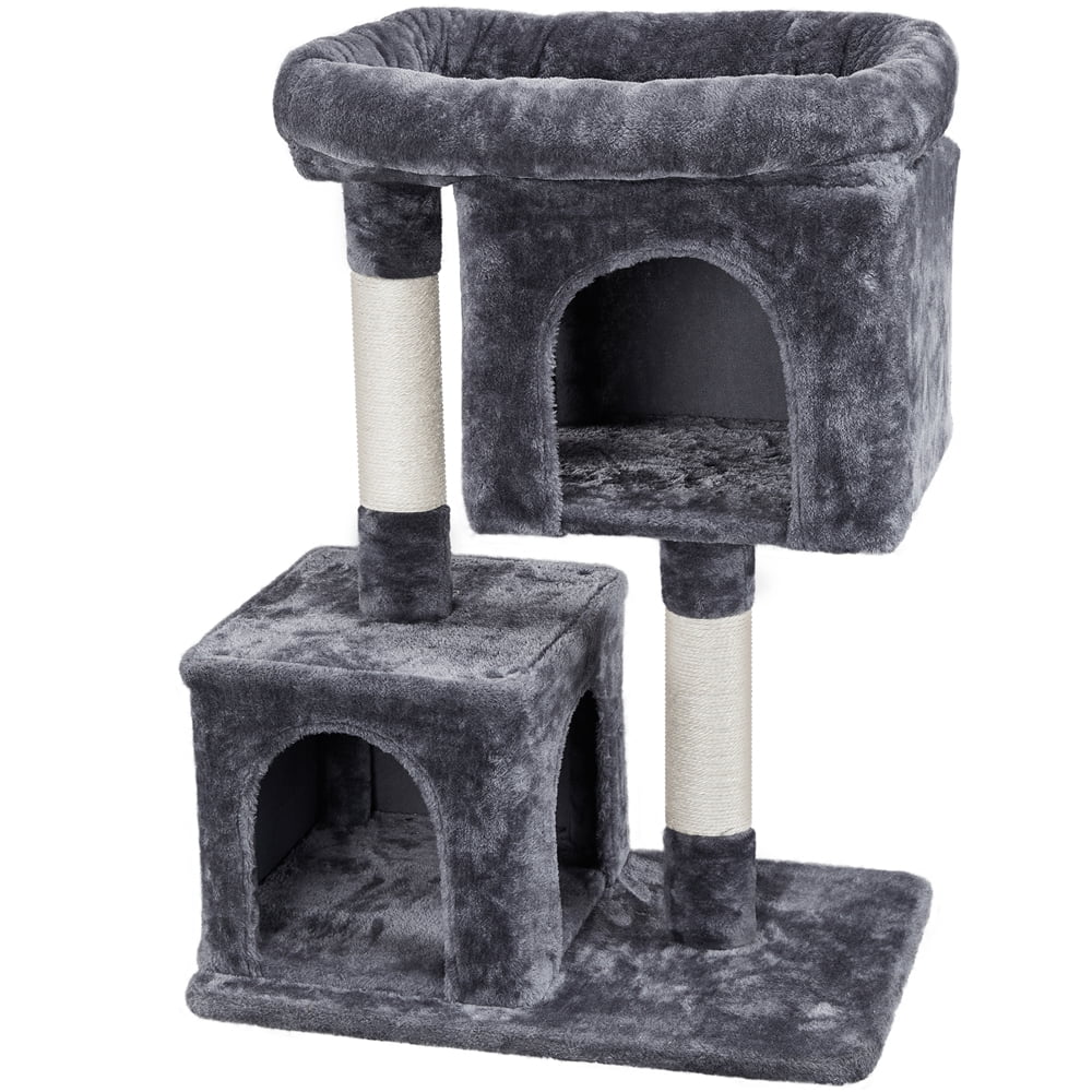 Renwick 33.5" Height Small Cat Tree Tower with 2 Condos, Dark Gray - Image 9