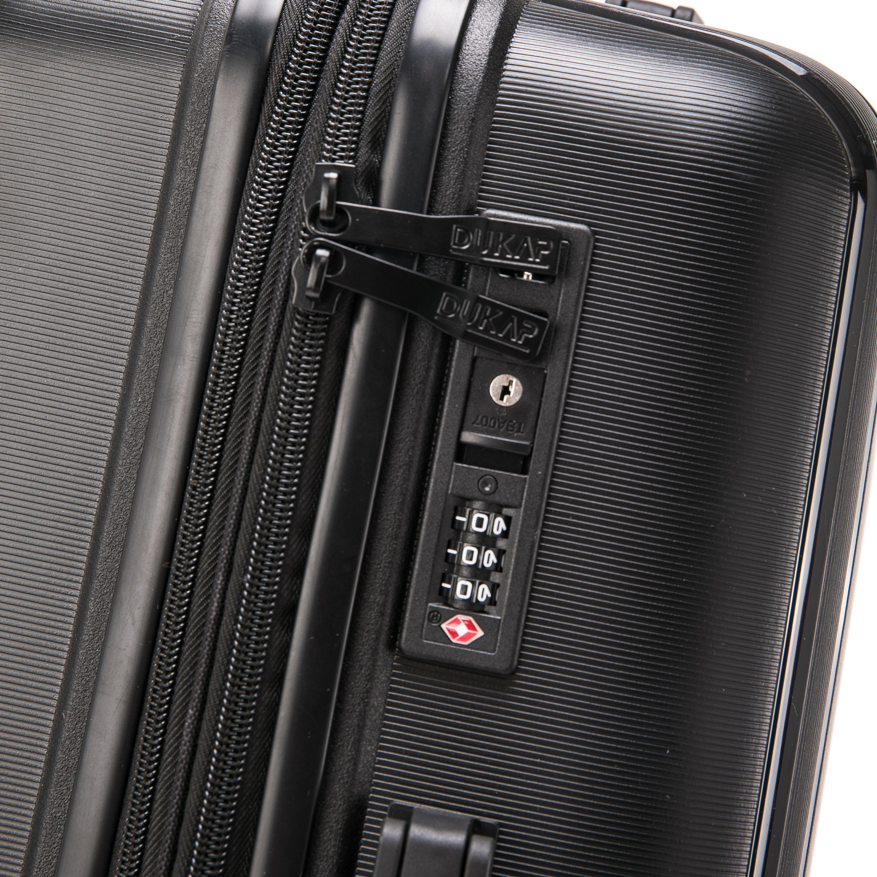 DUKAP Crypto 20" Hardside Lightweight Luggage with Spinner Wheels, Handle and Trolley, Black - Image 4