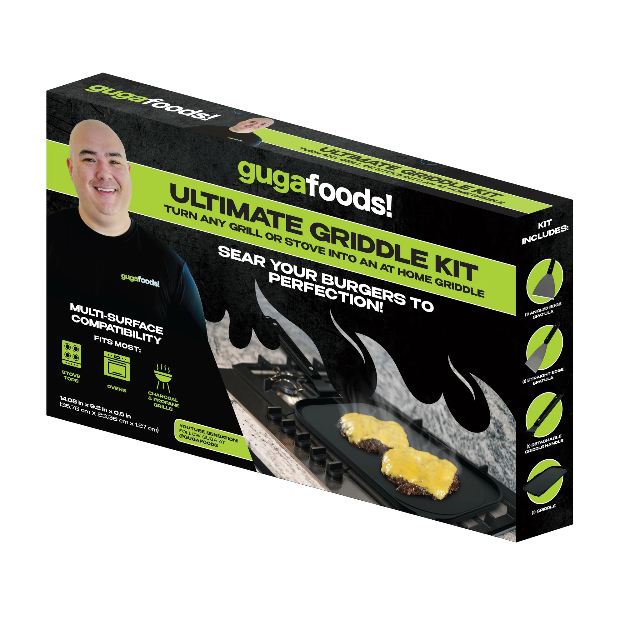 Guga Foods Ultimate Griddle Kit, Stainless Steel Spatulas, Multi-Surface Compatibility, 4-Piece Kit - Image 6