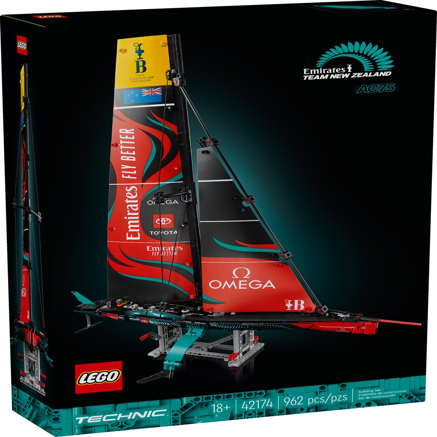 LEGO Technic Emirates Team New Zealand AC75 Yacht, Racing Boat Building Kit, Sailboat Set for Adults, 42174 - Image 2