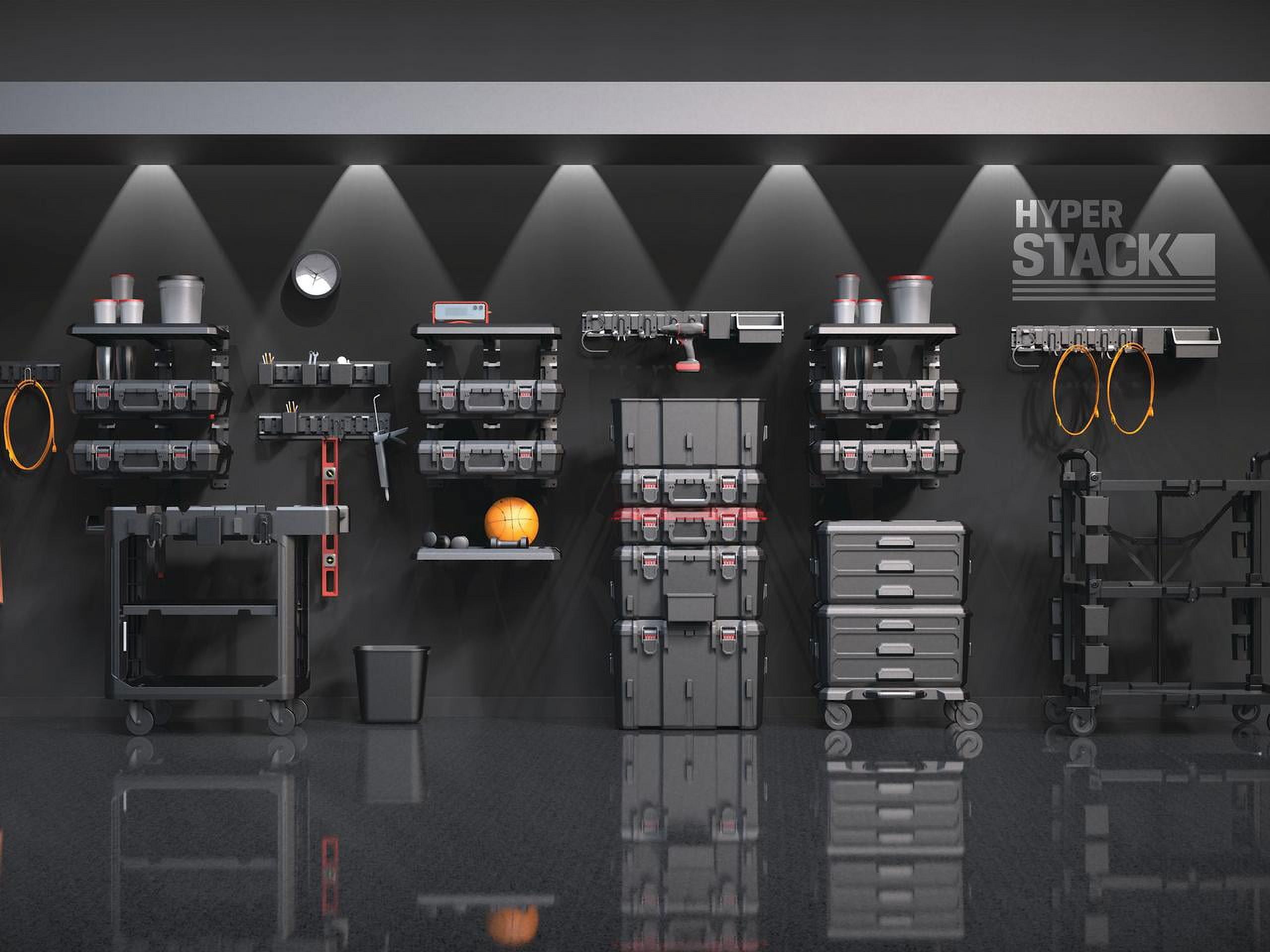 Hyper Tough Hyper Stack Heavy Duty 3 Piece Modular Rolling Toolbox System, Black - Image 6