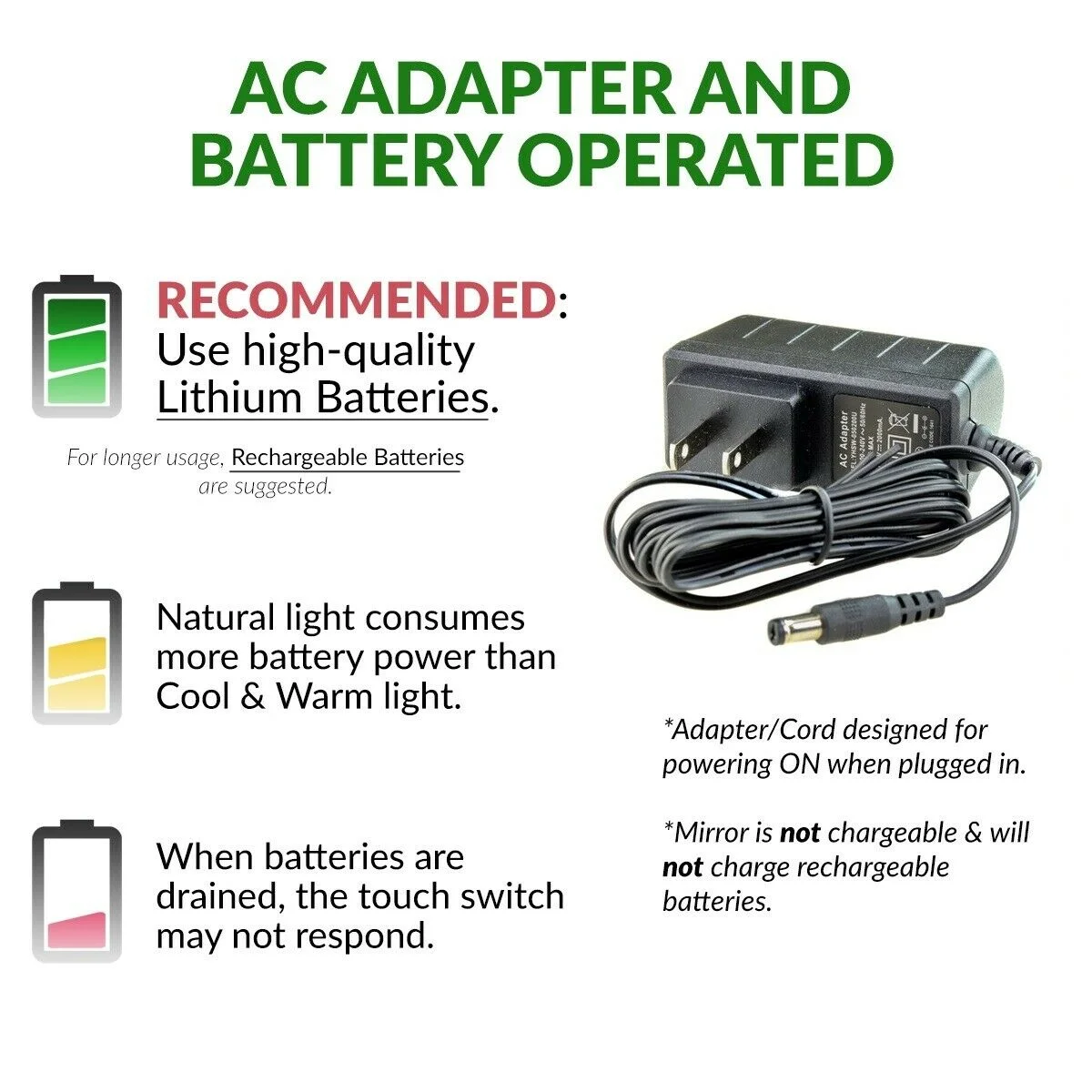 OVENTE 8.5'' Lighted Tabletop Bathroom Vanity Mirror, 1X 5X Magnifier, Copper MPT85CO1X5X - Image 8