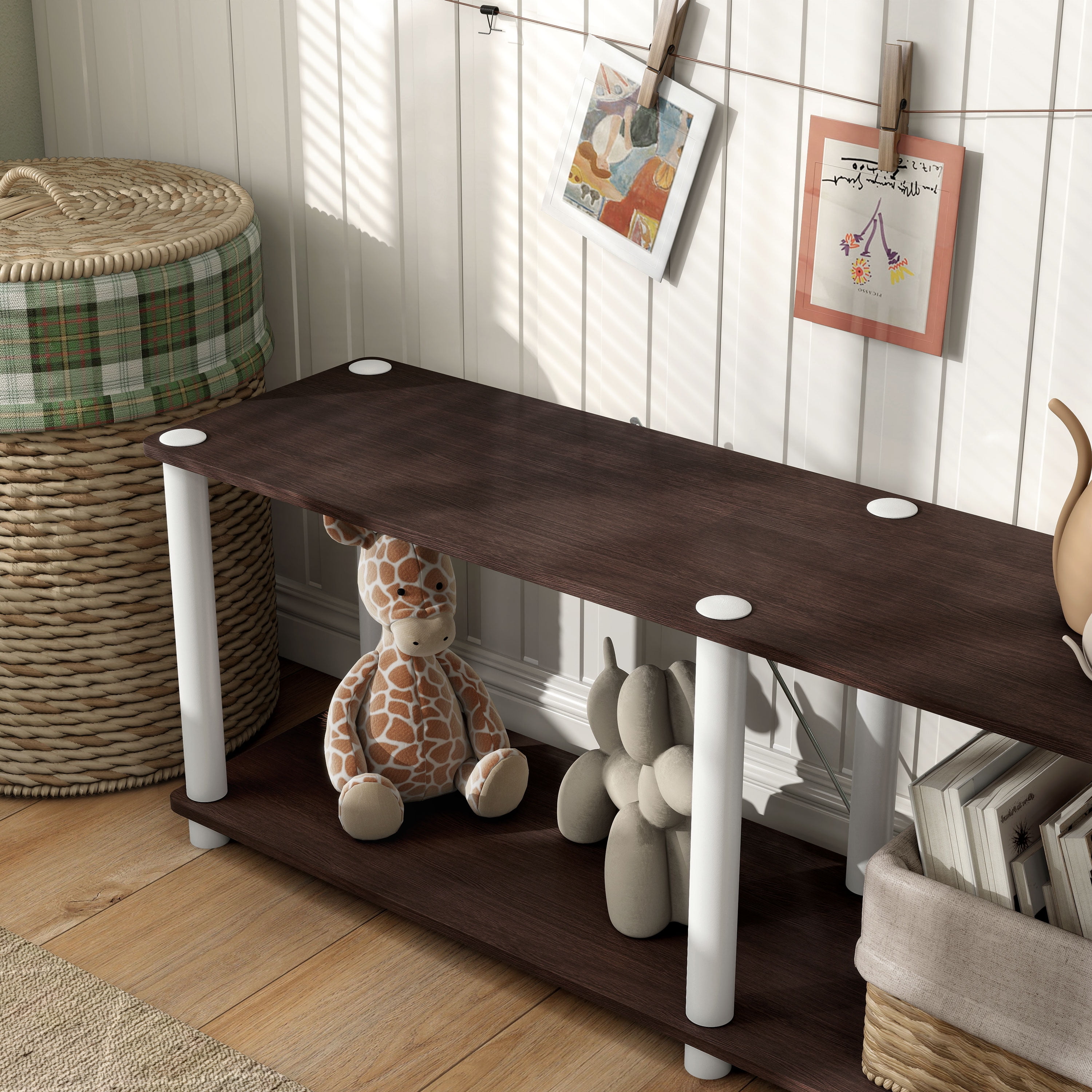 Furniture of America Brooks Adult Open Display Shelf Bookcase, 2-Tier 47-inch TV Stand, Espresso - Image 14