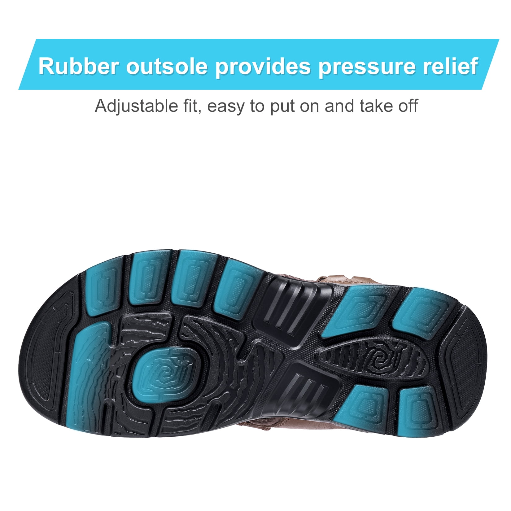 CAMEL CROWN Mens Leather Hiking Sandals Outdoor Beach Sports Male Water Sandals Fisherman Open Toe Shoes Adjustable Straps Athletic Sandals - Image 4