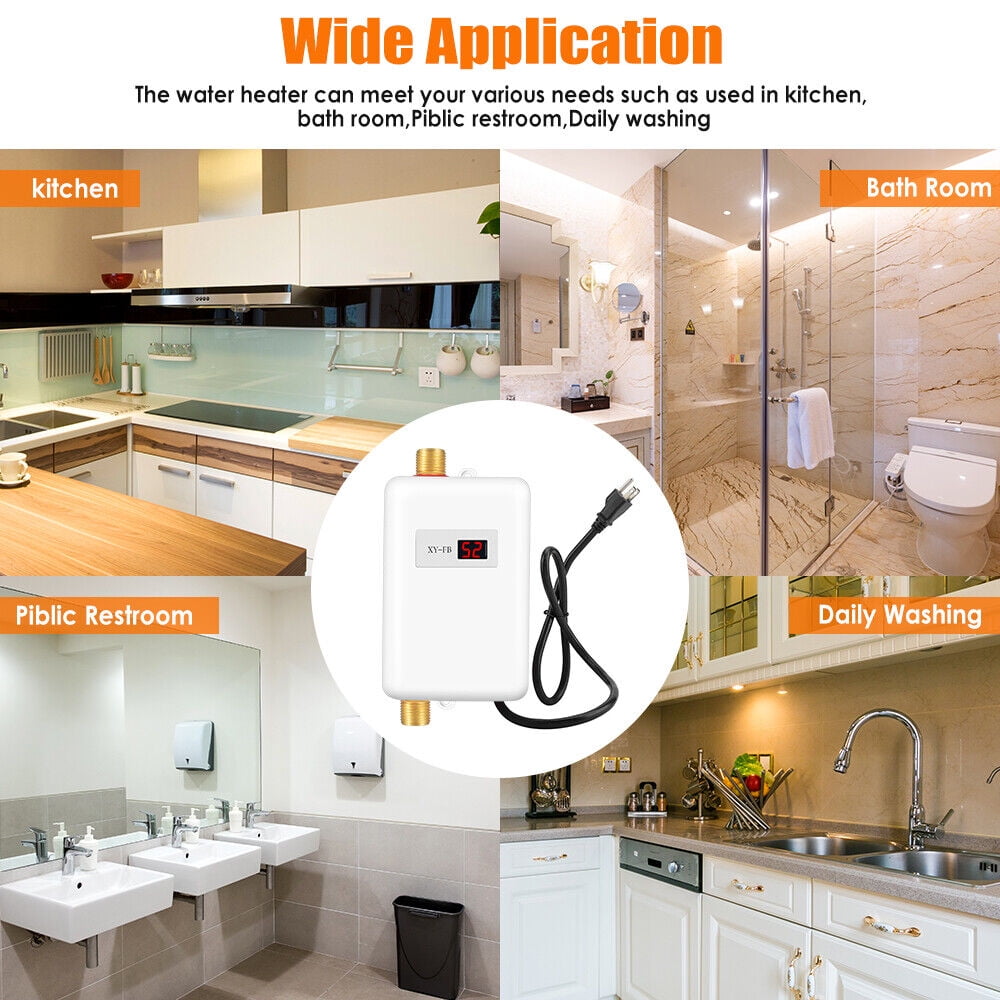 JAHY2TECH Electric 110 Volts 3000 Watts Water Heater for Kitchen, 20 x 10.5 x 6.5 cm - Image 2