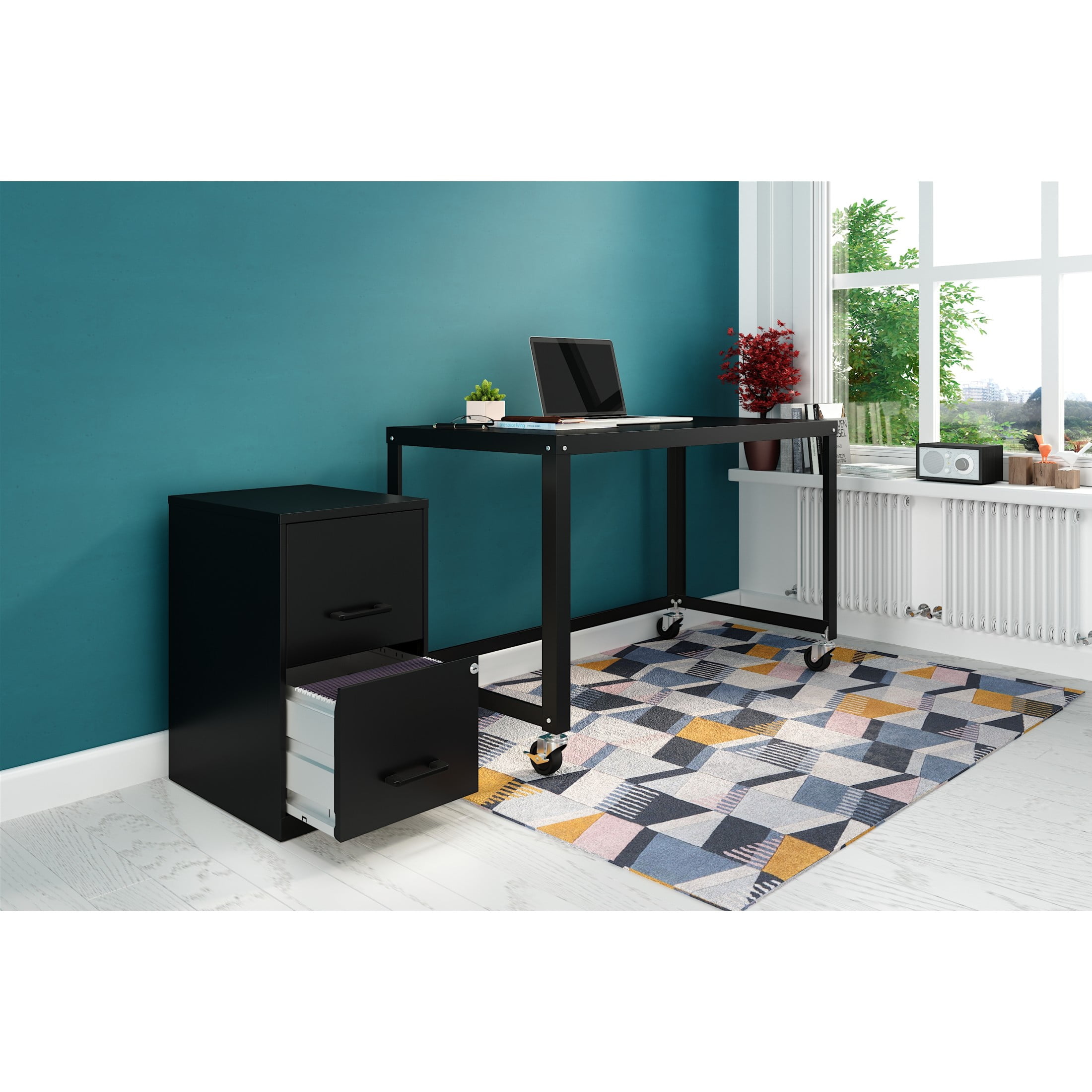 Space Solutions 18" Deep 2 Drawer Letter Width Vertical File Cabinet, Black - Image 13