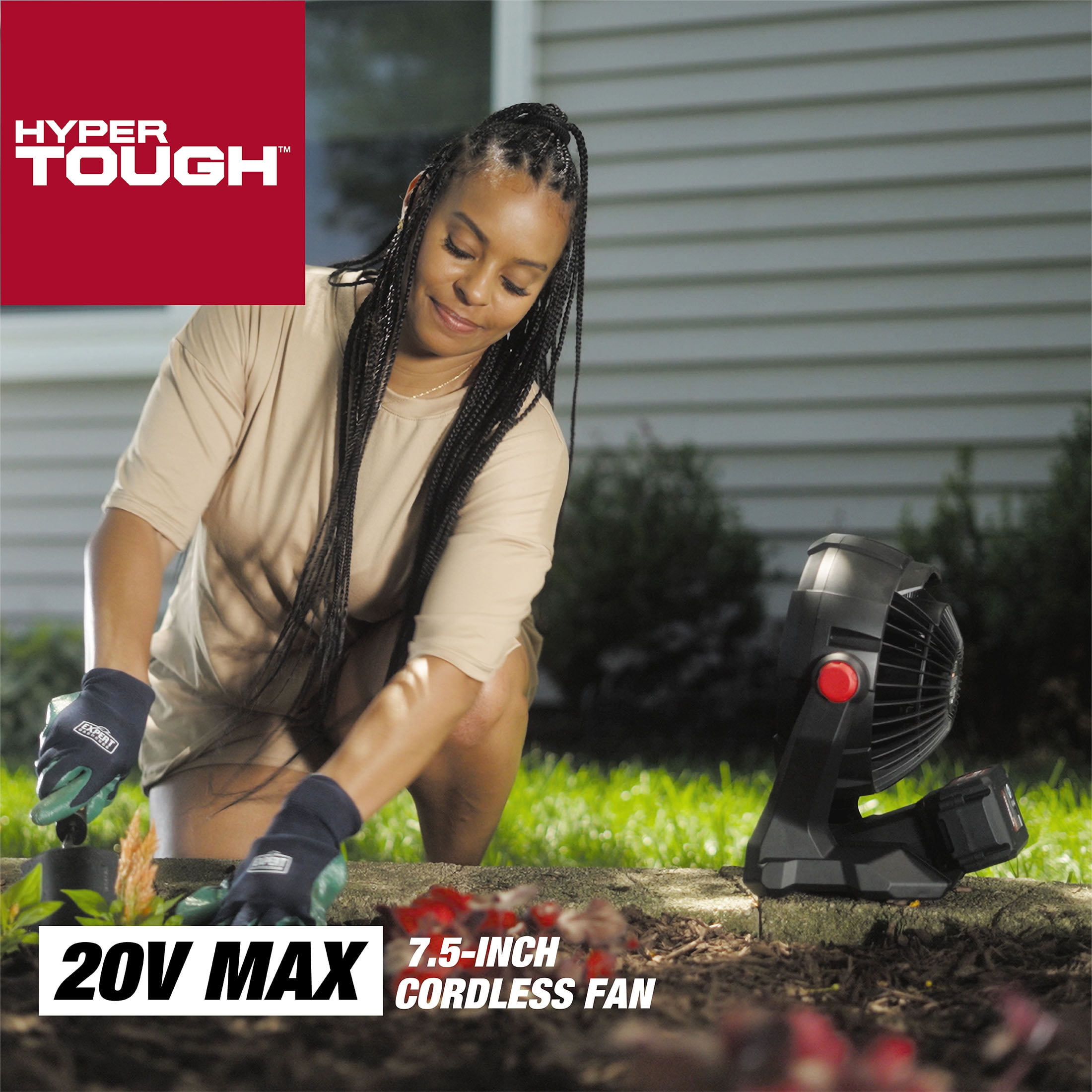Hyper Tough 7.5 in. Cordless Fan with Hybrid Power,with 2.0Ah Lithium-Ion Battery Pack Powered,C1005 - Image 6